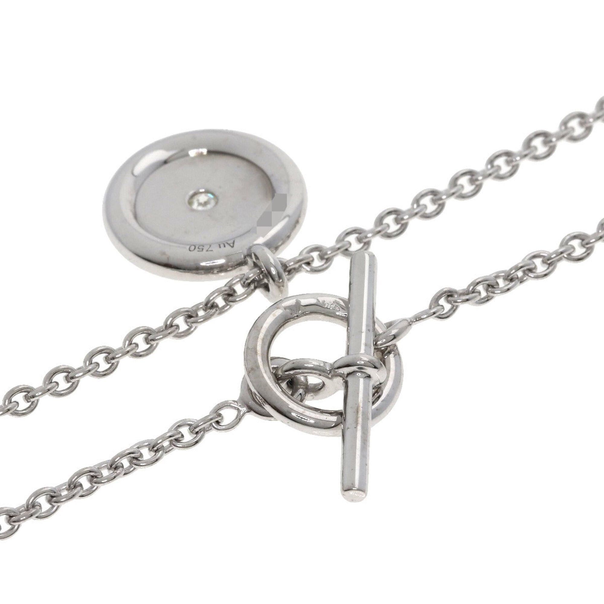 Hermes Hermes Sellier Diamond Necklace 18K White Gold Women's HERMES Size ONE SIZE - 2 Thumbnail