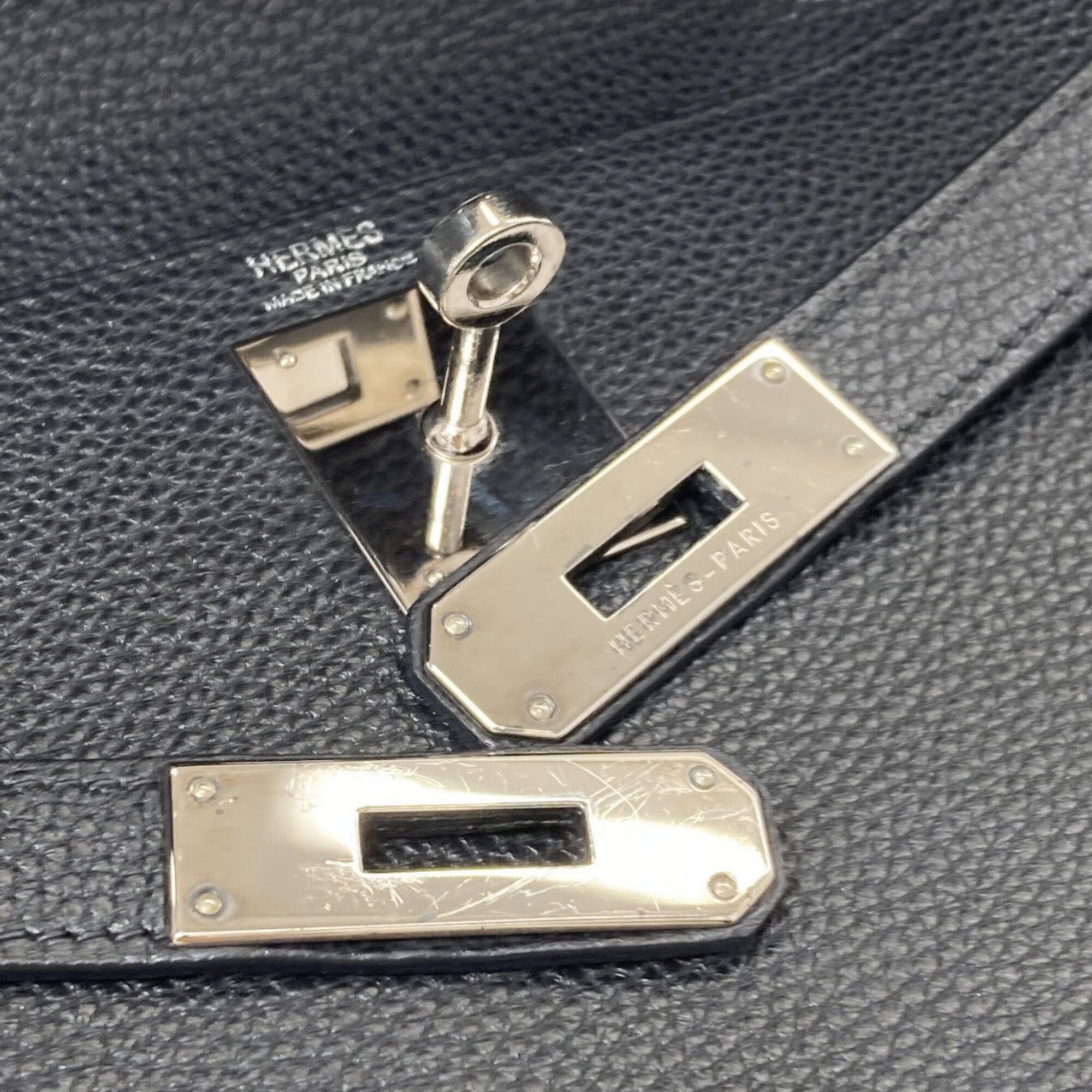 Hermes Hermes Kelly 28, inner stitching, silver hardware, handbag, Taurillon leather, women's. Size ONE SIZE - 15 Thumbnail