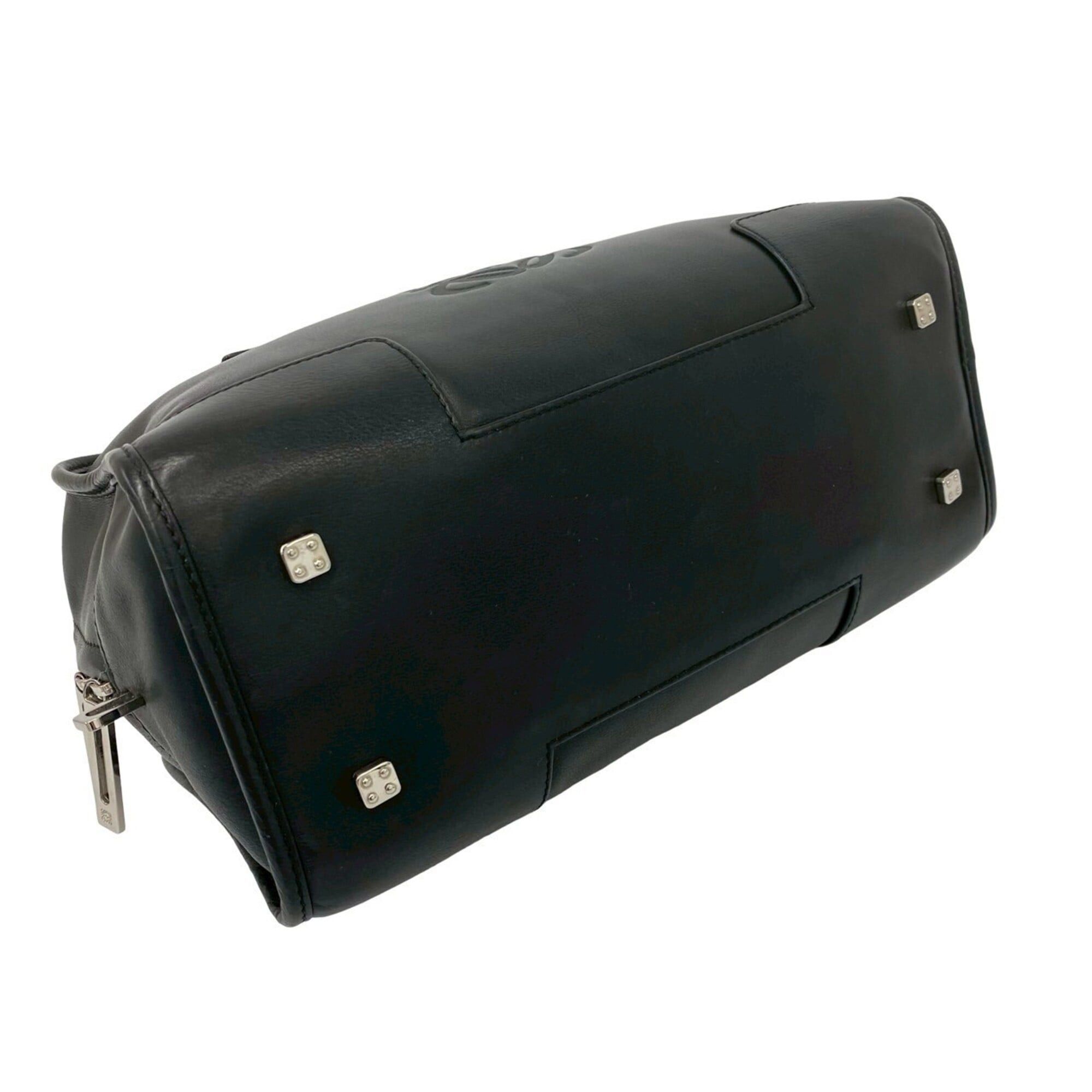 Loewe LOEWE Amazona 28 Anagram Logo Leather Handbag Mini Boston Bag Black 36610 Size ONE SIZE - 7 Thumbnail