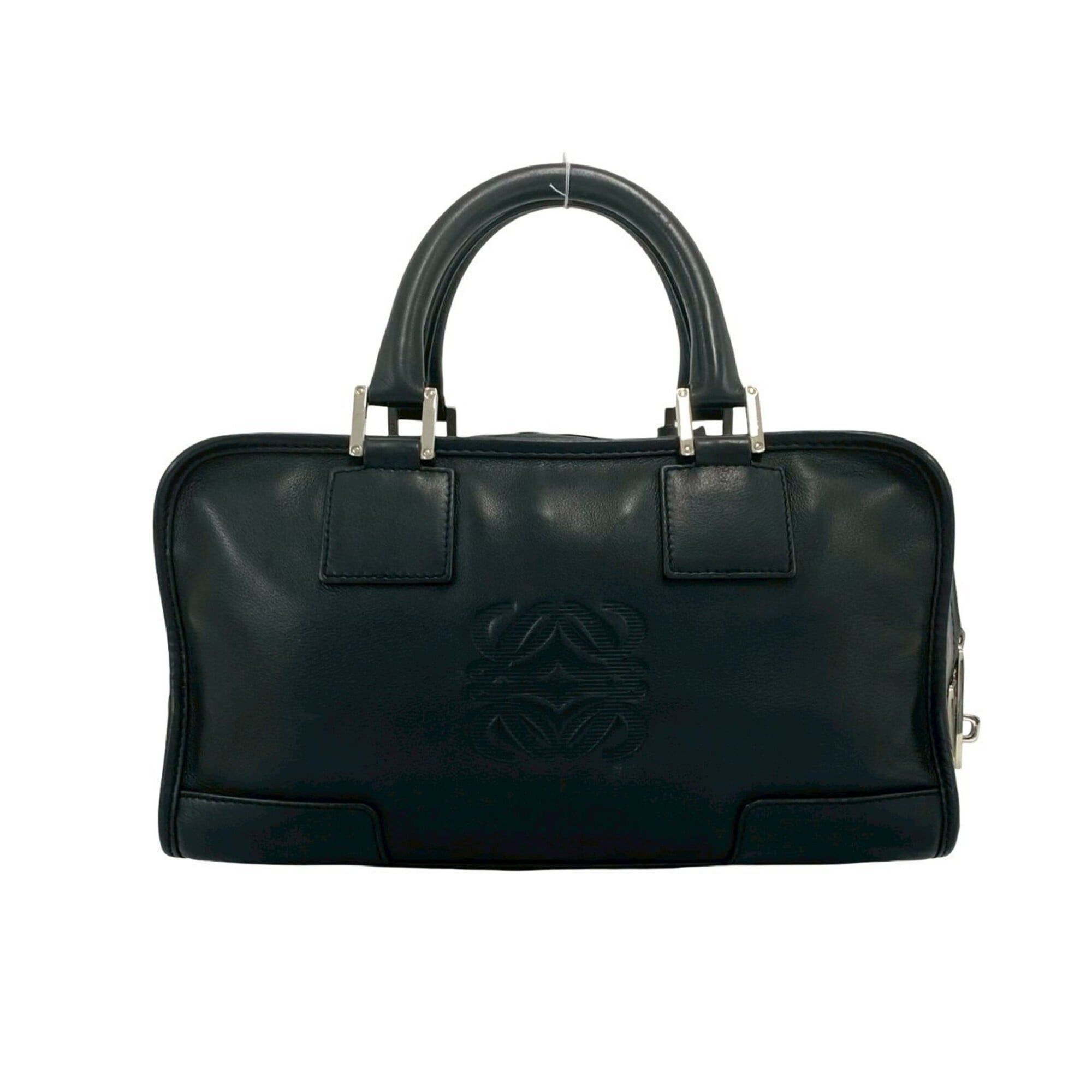Loewe LOEWE Amazona 28 Anagram Logo Leather Handbag Mini Boston Bag Black 36610 Size ONE SIZE - 3 Thumbnail