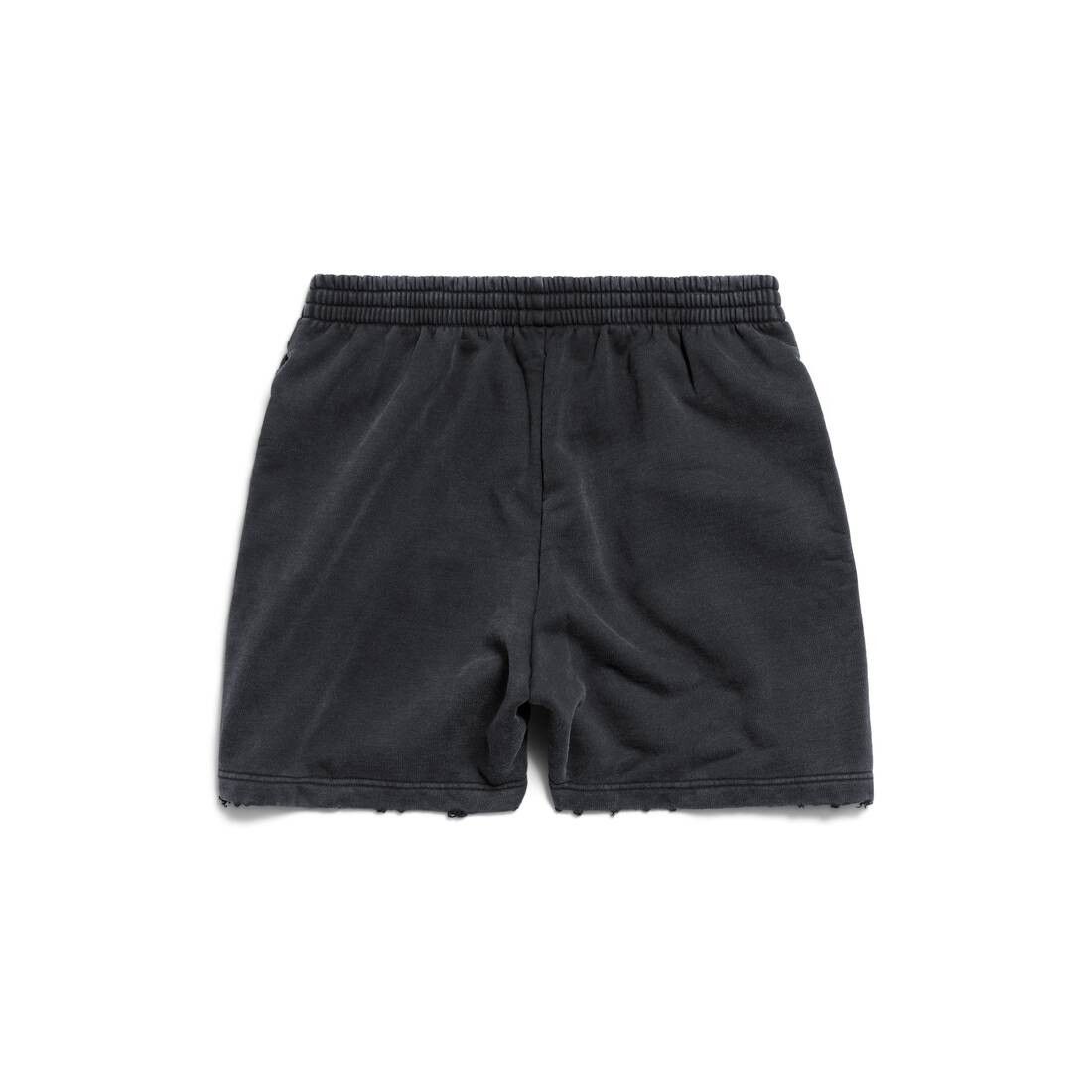 Balenciaga Burning Unity Sweat Shorts in black archetype fleece Size US 30 / EU 46 - 2 Thumbnail