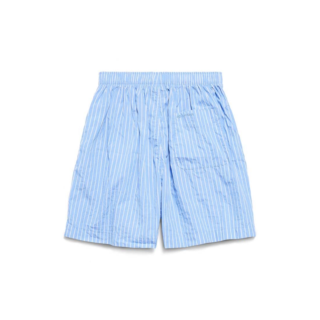 Balenciaga BB Corp Pyjama Shorts in light blue and white striped cotton poplin Size US 34 / EU 50 - 2 Thumbnail