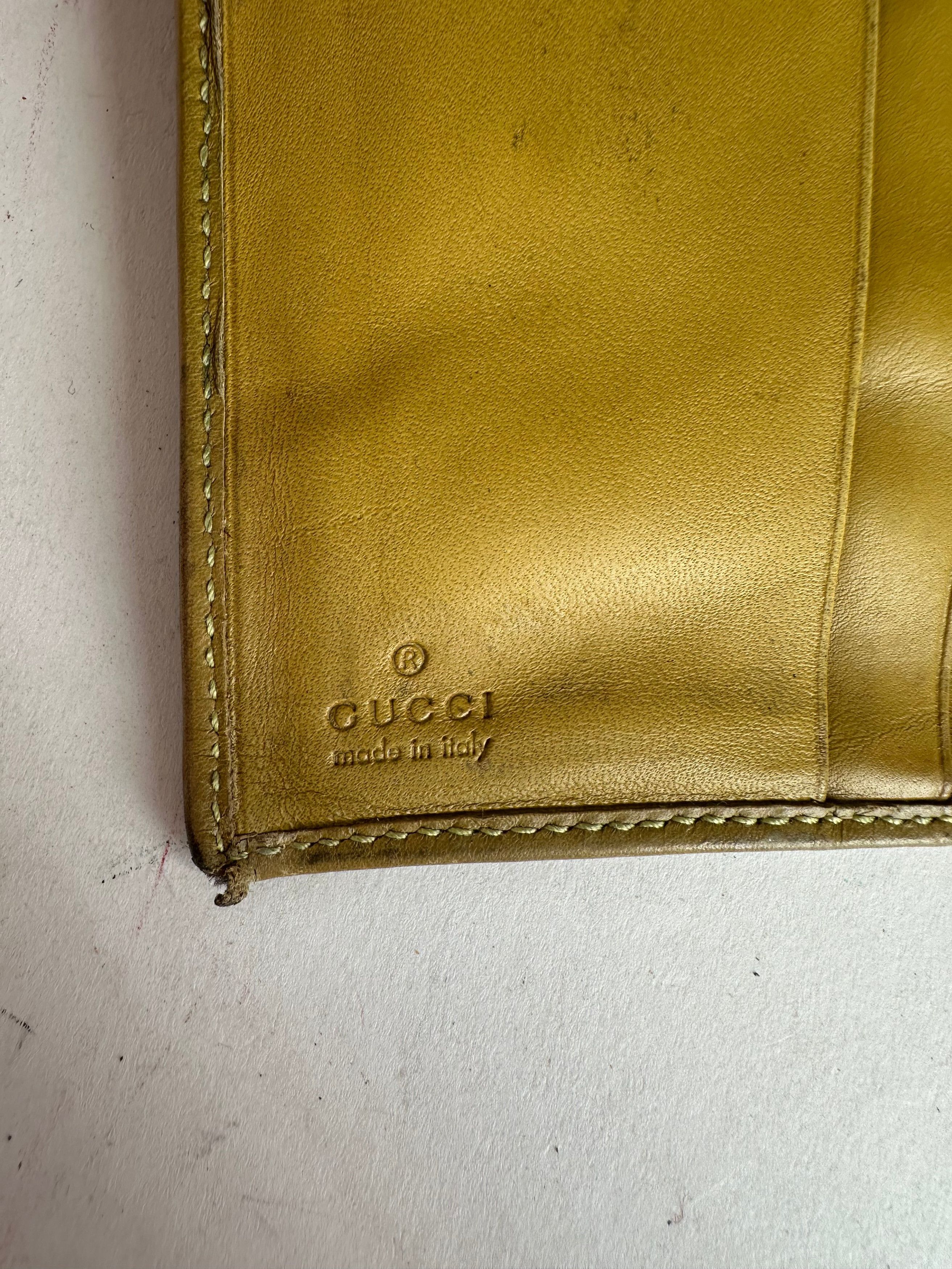 Gucci Vintage Monogram Leather Card Holder Beige Brown Size ONE SIZE - 4 Thumbnail