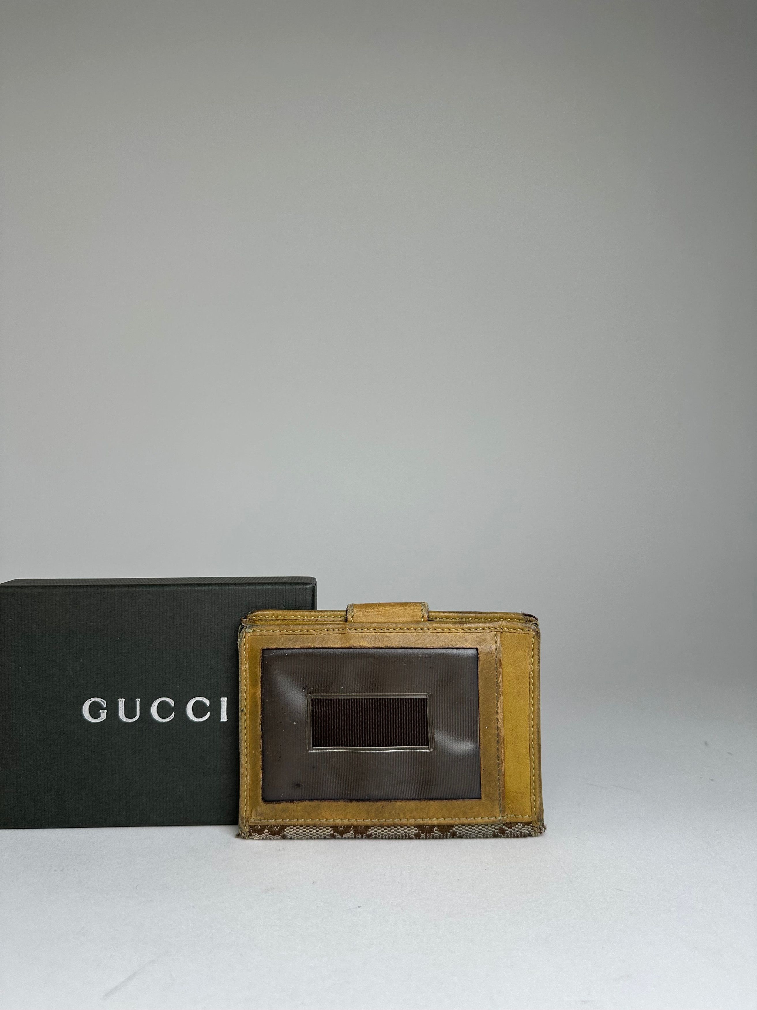 Gucci Vintage Monogram Leather Card Holder Beige Brown Size ONE SIZE - 8 Thumbnail
