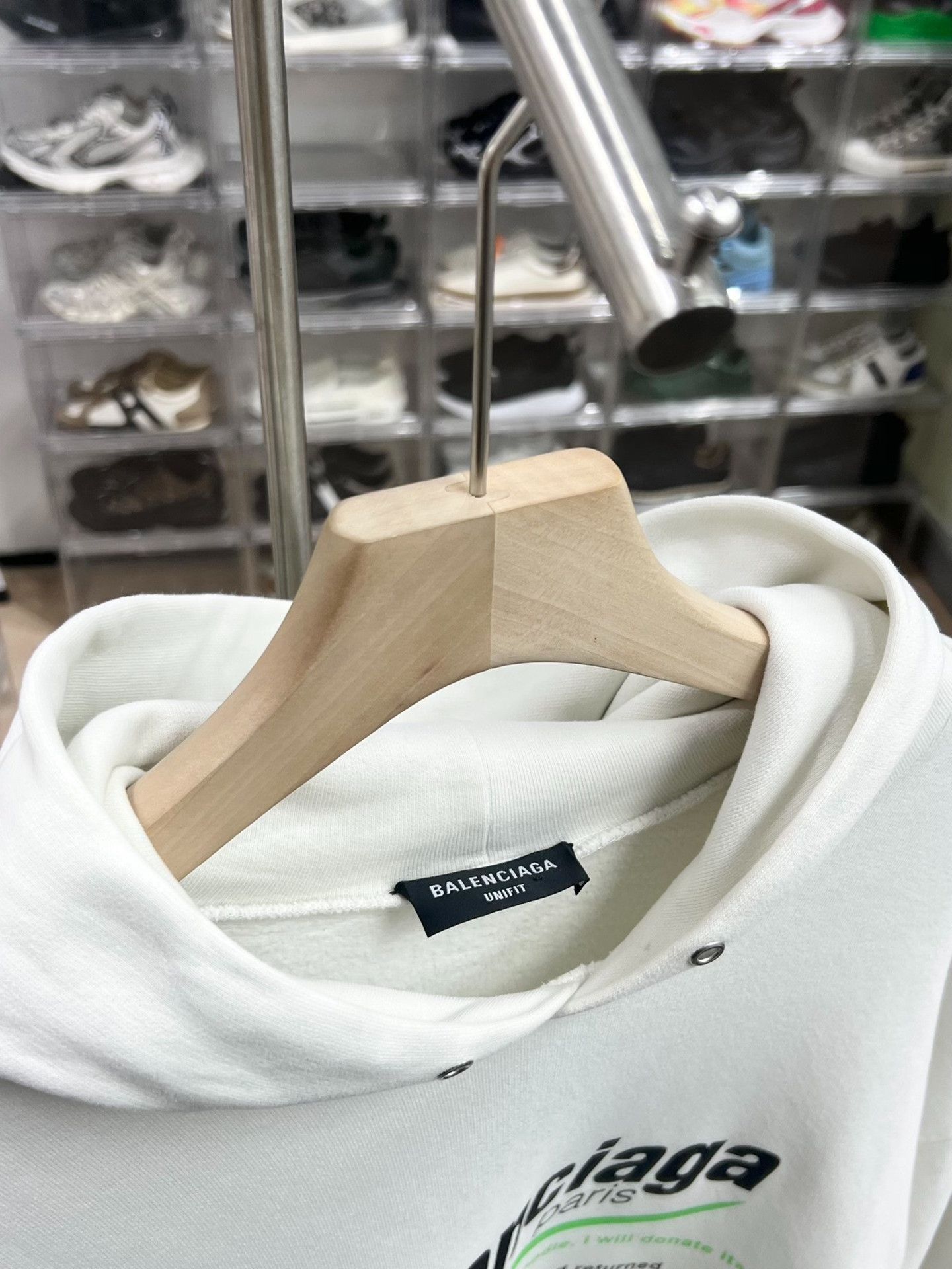 Balenciaga Balenciaga Retro Printed White Hoodie s Men Size US S / EU 44-46 / 1 - 2 Thumbnail