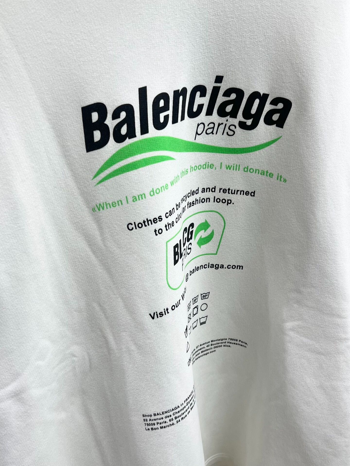 Balenciaga Balenciaga Retro Printed White Hoodie s Men Size US S / EU 44-46 / 1 - 3 Thumbnail