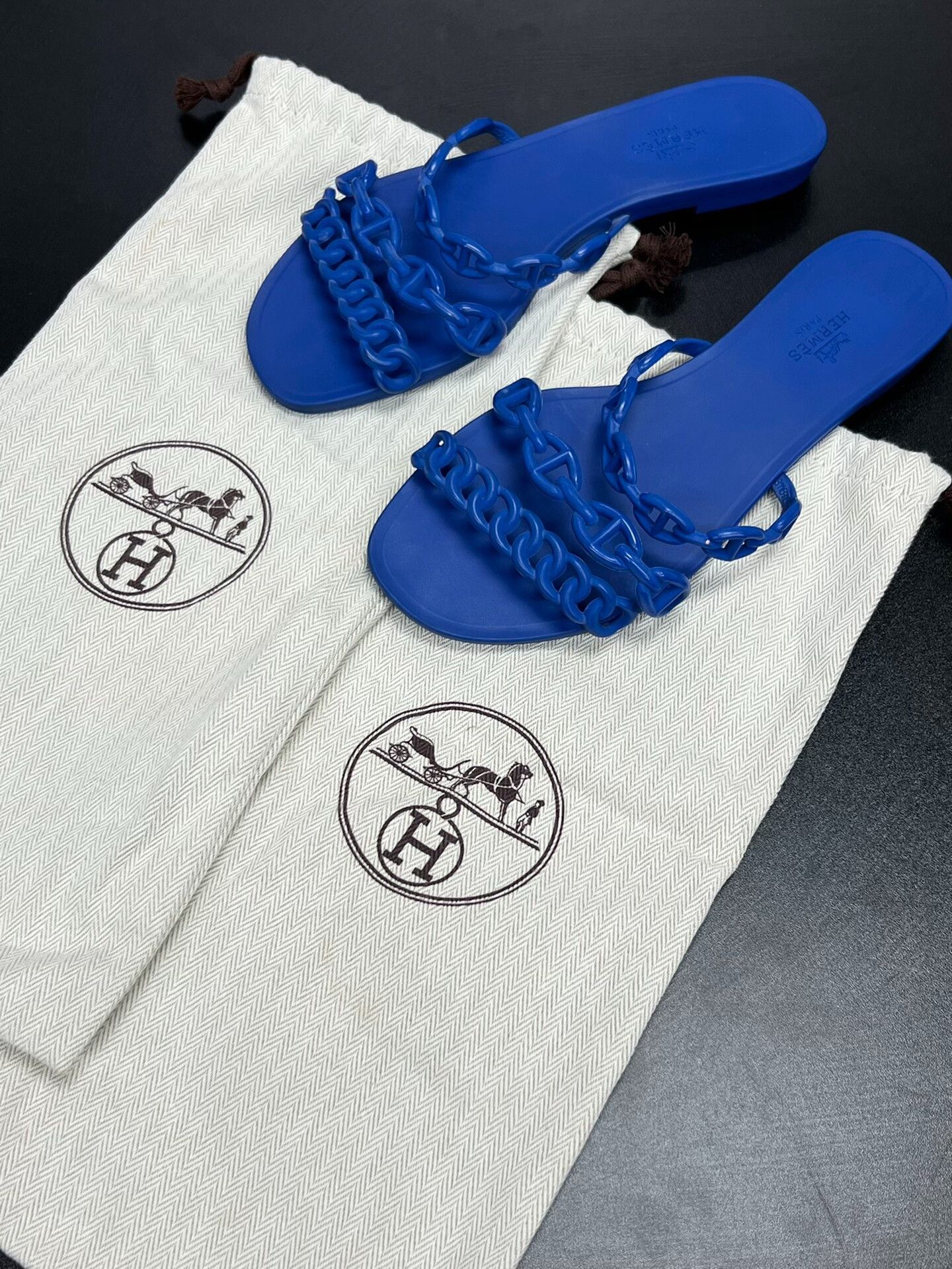 Hermes Hermes Blue Sandals us_6 Women Size US 6 / IT 36 - 8 Thumbnail