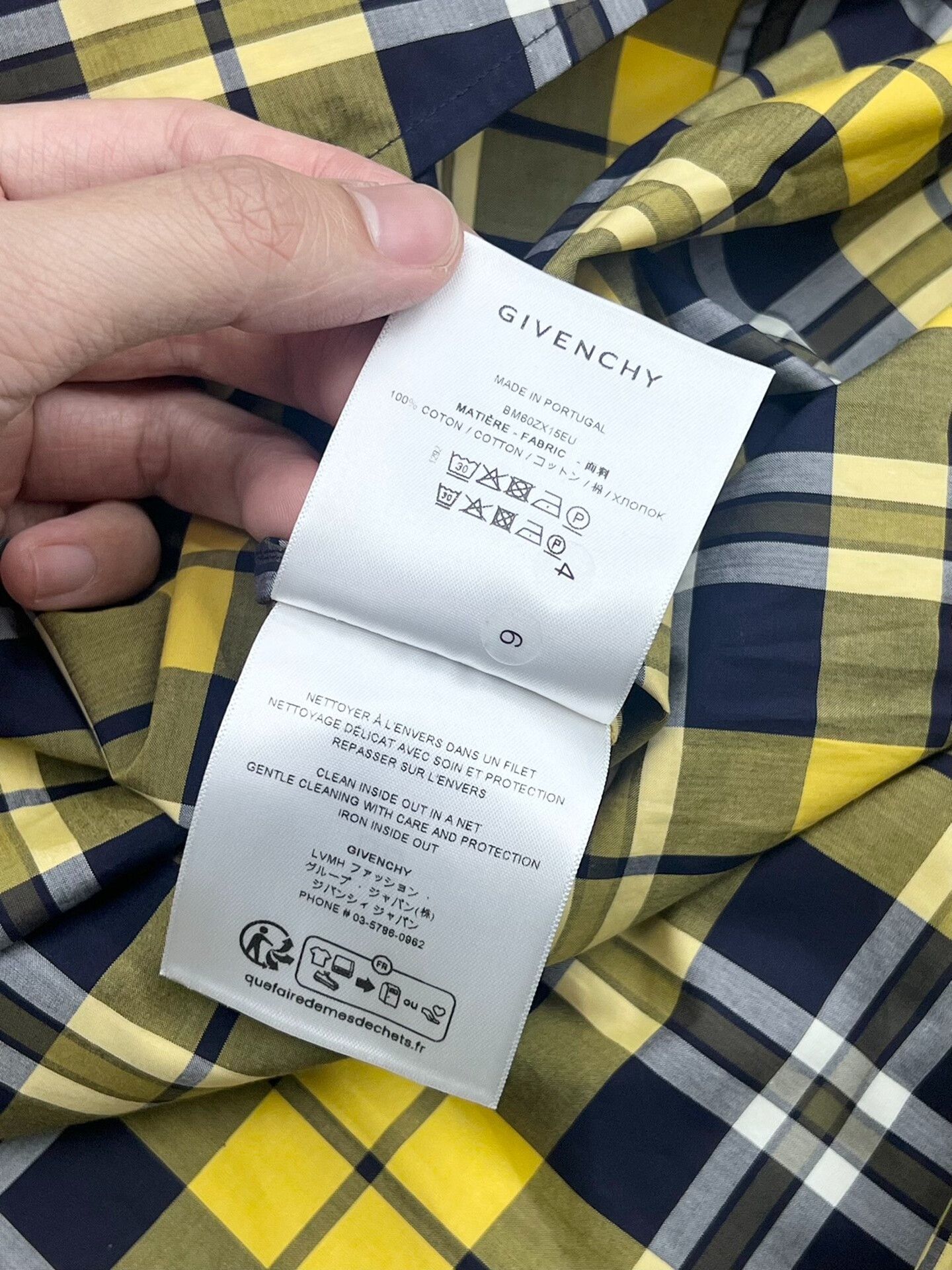 Givenchy Givenchy Plaid Yellow Shirt s Men Size US S / EU 44-46 / 1 - 5 Thumbnail