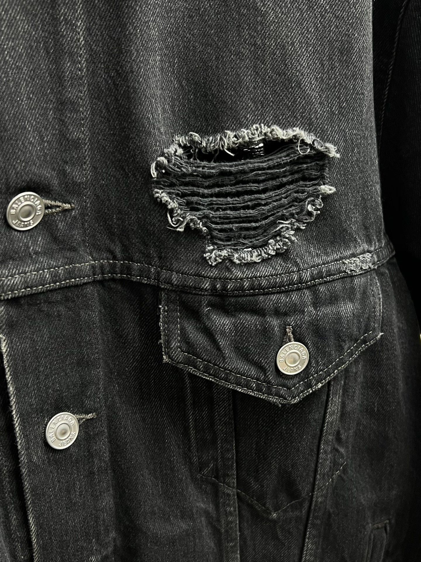 Balenciaga Balenciaga Denim Embroidered Black Light Jacket m Men Size US M / EU 48-50 / 2 - 6 Thumbnail