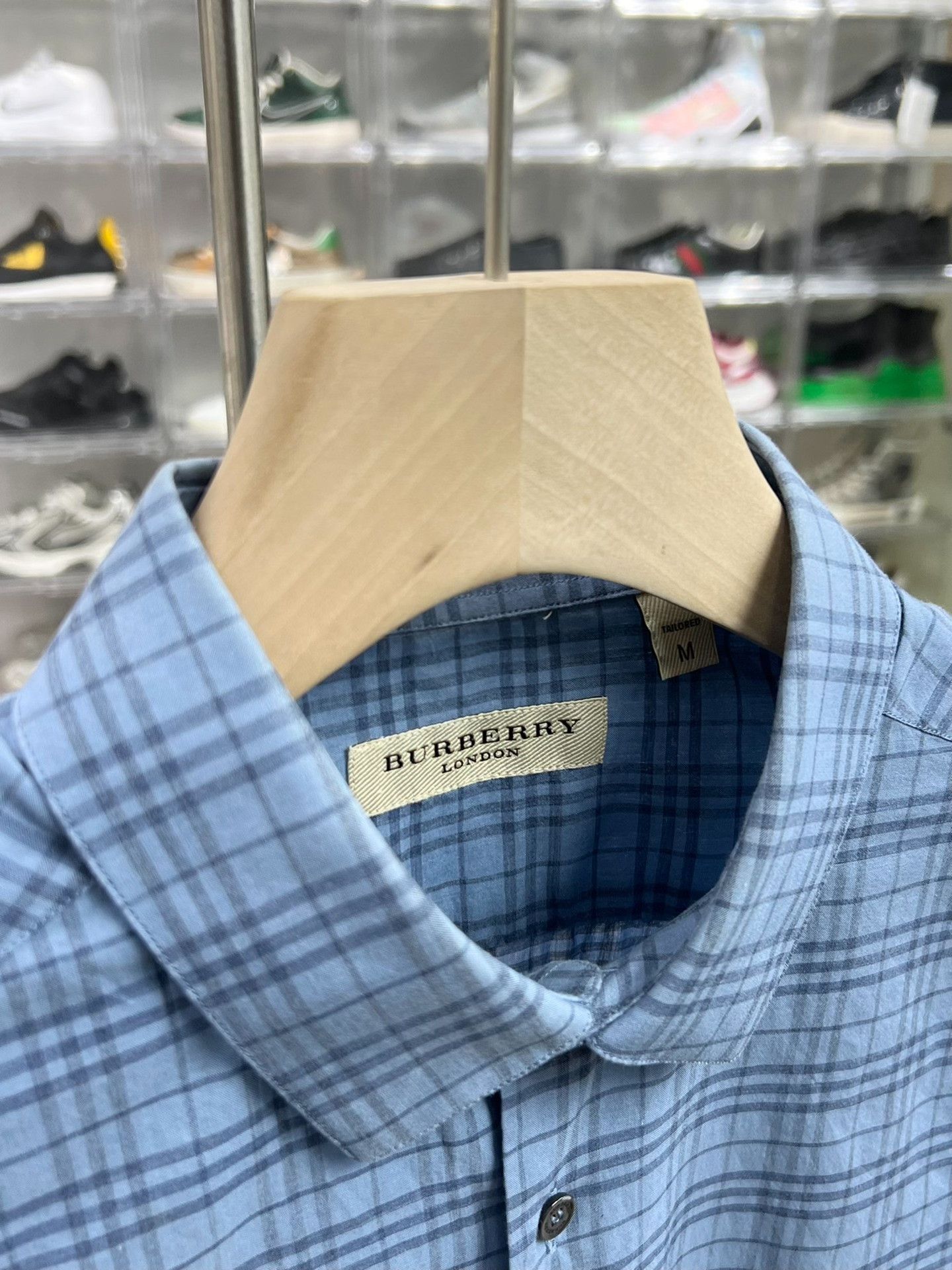 Burberry Burberry Plaid Blue Shirt m Men Size US M / EU 48-50 / 2 - 2 Thumbnail