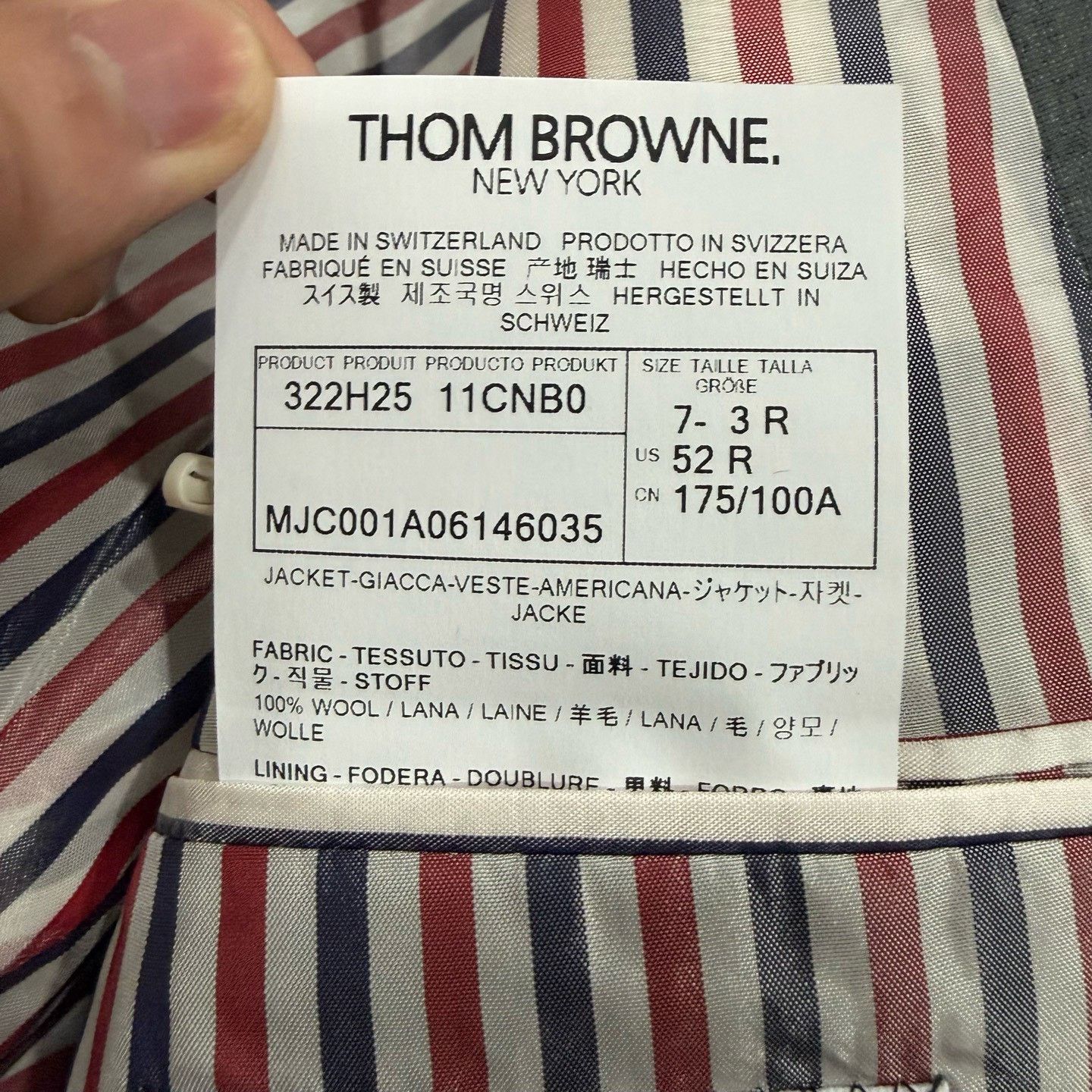 Thom Browne Thom Browne 4-Bar Wool Blazer Size 42R Size 42R - 6 Thumbnail