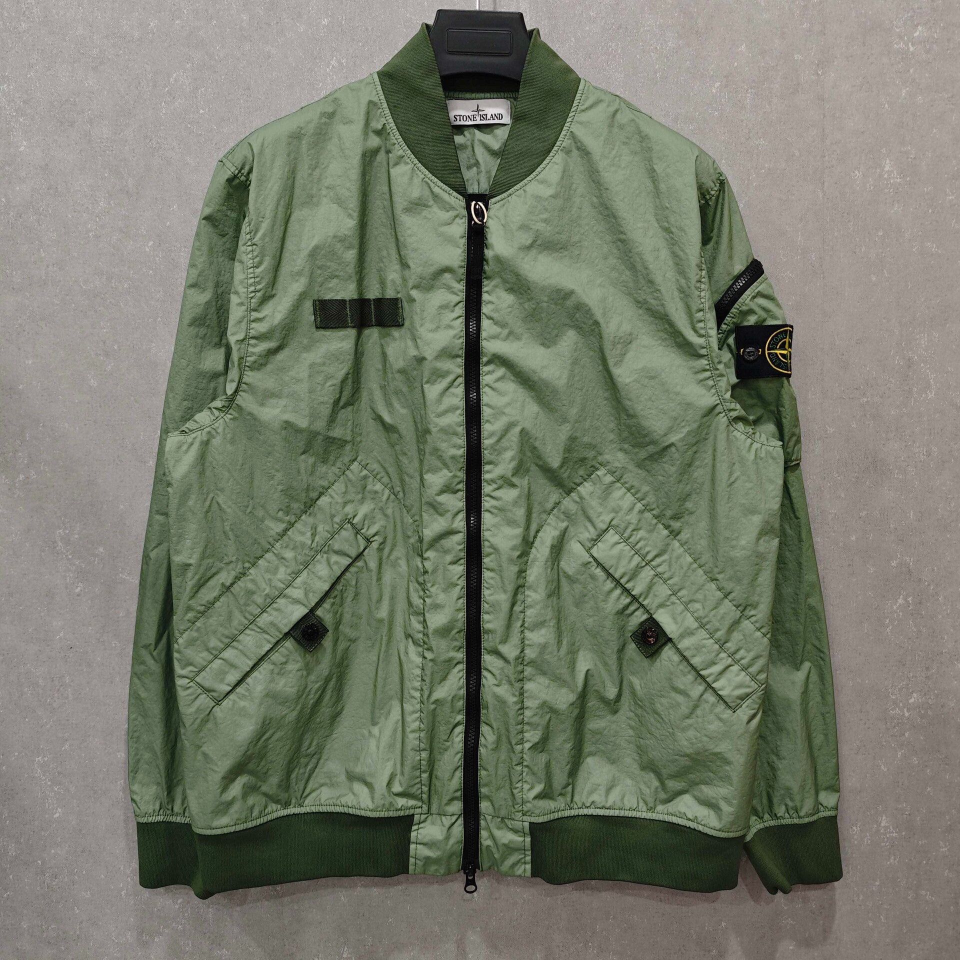 Stone Island Stone Island Green Resin Bomber Jacket XL Size US XL / EU 56 / 4 - 2 Thumbnail