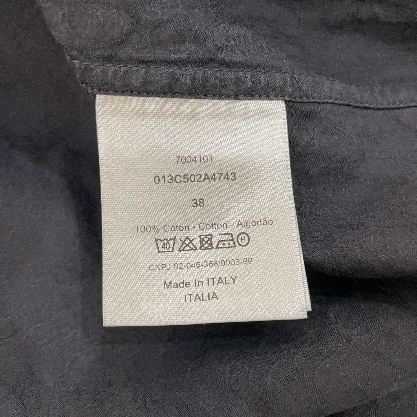 Dior Dior Black Oblique Cotton Shirt Size S Size US S / EU 44-46 / 1 - 5 Thumbnail
