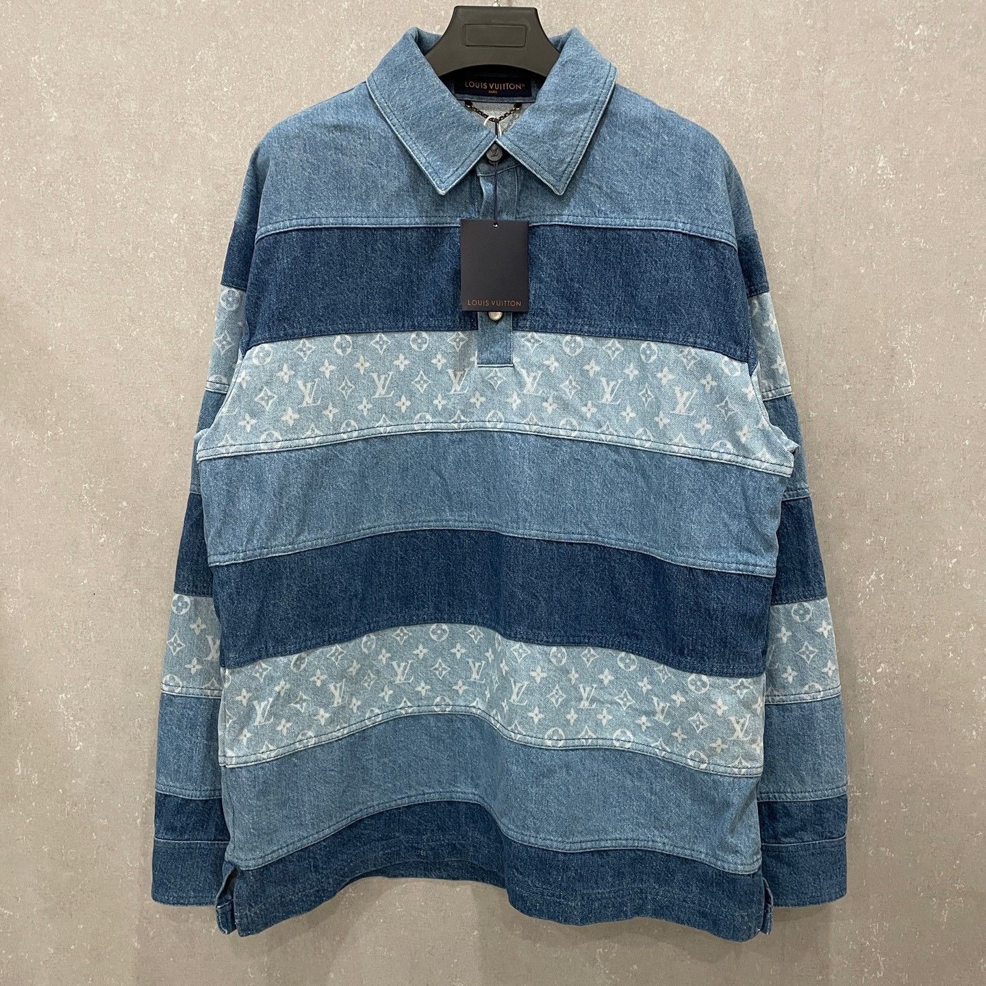 Louis Vuitton Louis Vuitton Monogram Denim Stripe Polo Size M Size US M / EU 48-50 / 2 - 2 Thumbnail