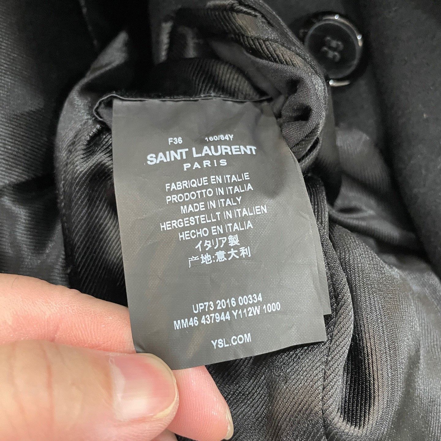 Saint Laurent Paris Saint Laurent Gold Button Wool Coat 36 Size XS / US 0-2 / IT 36-38 - 5 Thumbnail
