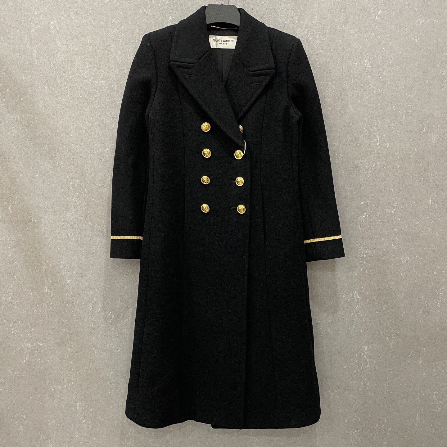 Saint Laurent Paris Saint Laurent Gold Button Wool Coat 36 Size XS / US 0-2 / IT 36-38 - 2 Thumbnail