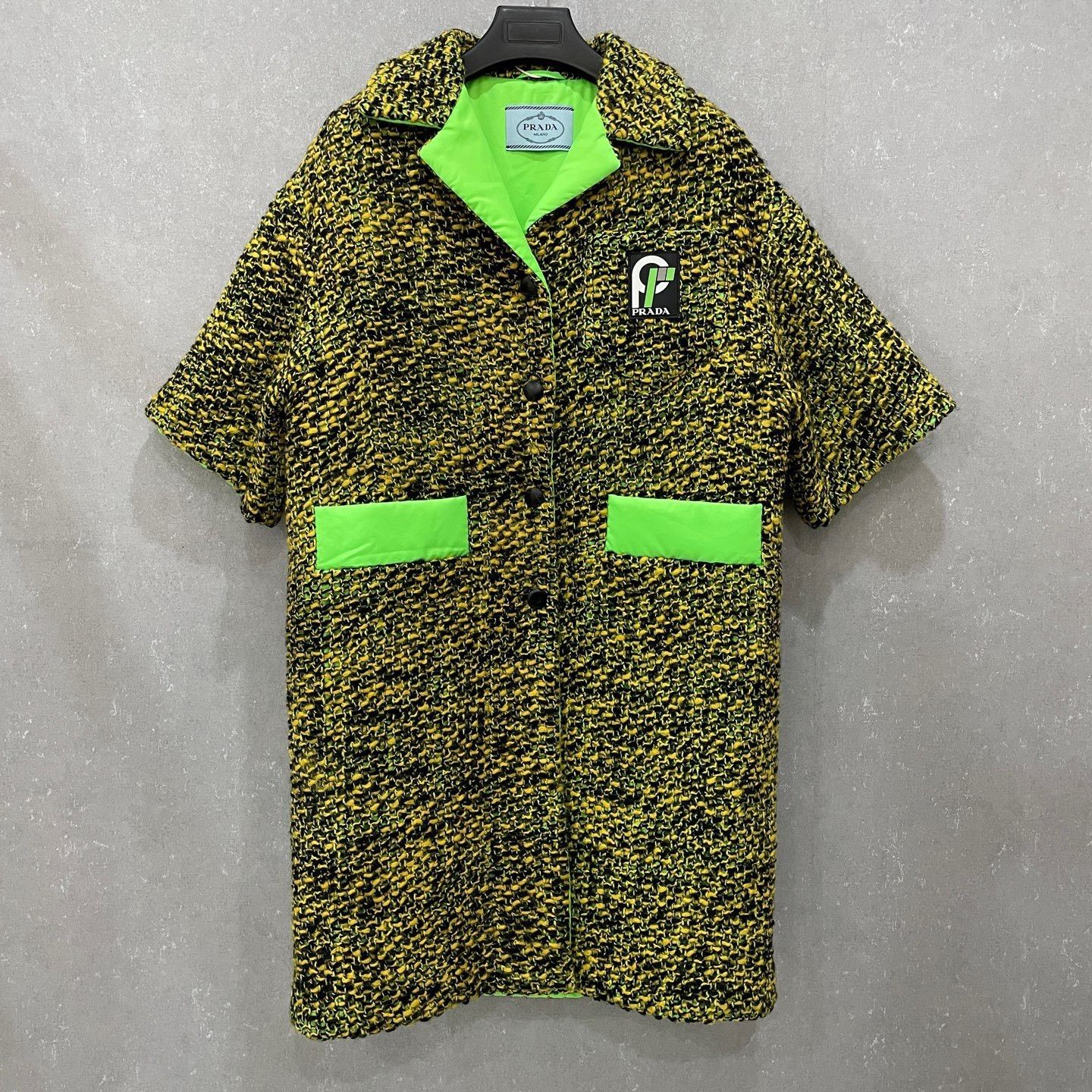 Prada Prada Tweed Neon Accent Padded Coat 40 Size S / US 4 / IT 40 - 2 Thumbnail