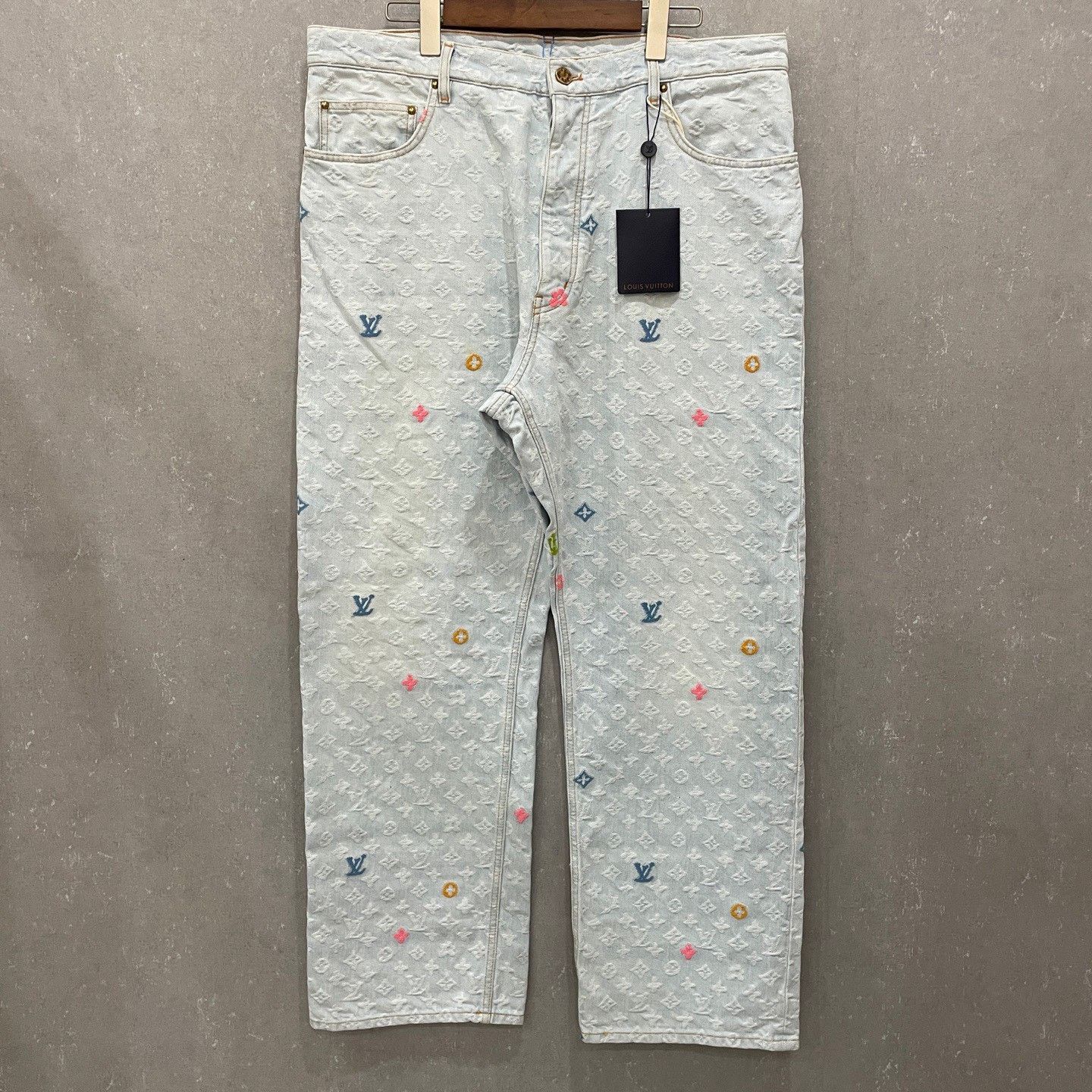 Louis Vuitton Louis Vuitton x Tyler Craggy Monogram Denim Jeans 36 Size US 36 / EU 52 - 2 Thumbnail