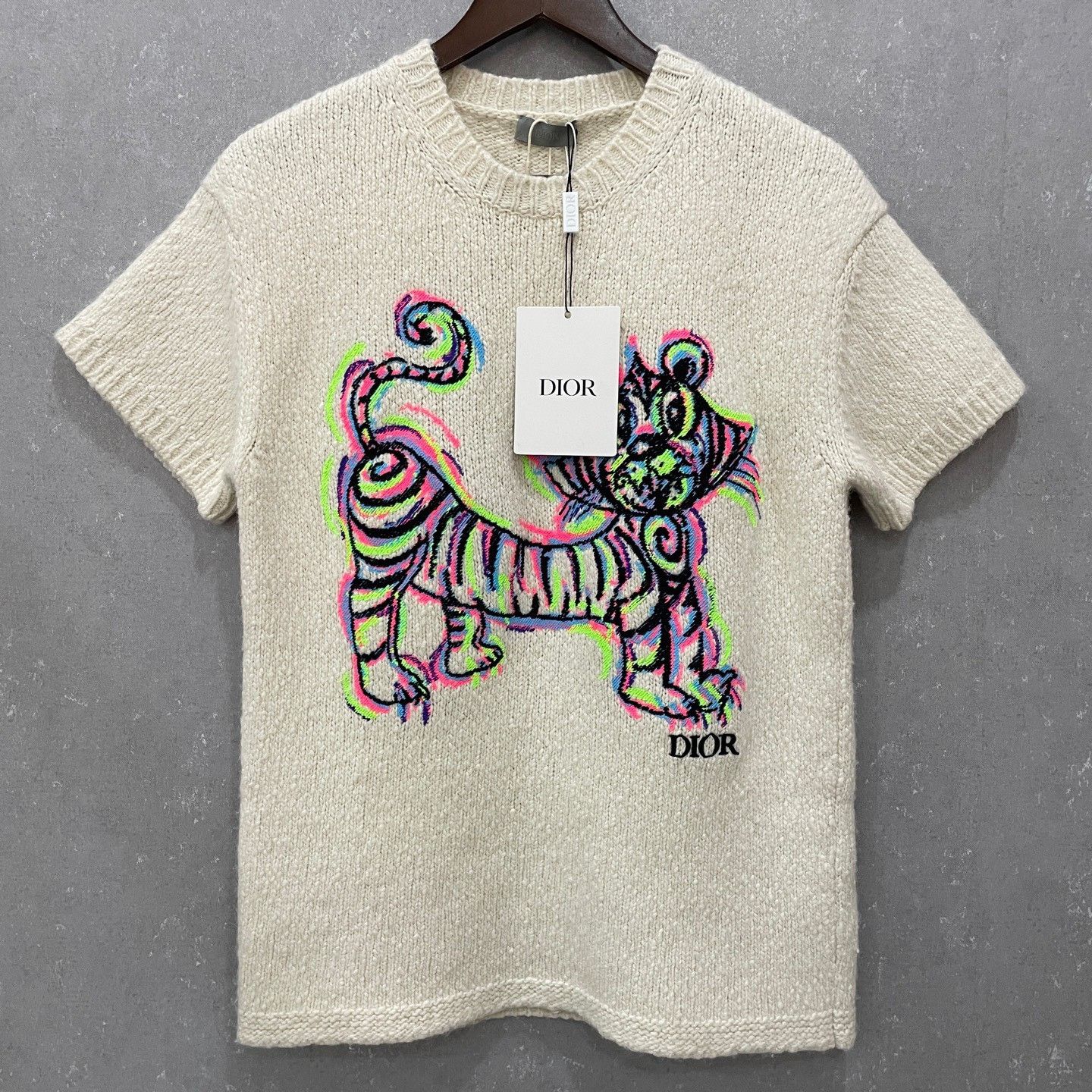 Dior Dior Tiger Embroidery Short Sleeve Sweater XS Size US XS / EU 42 / 0 - 2 Thumbnail