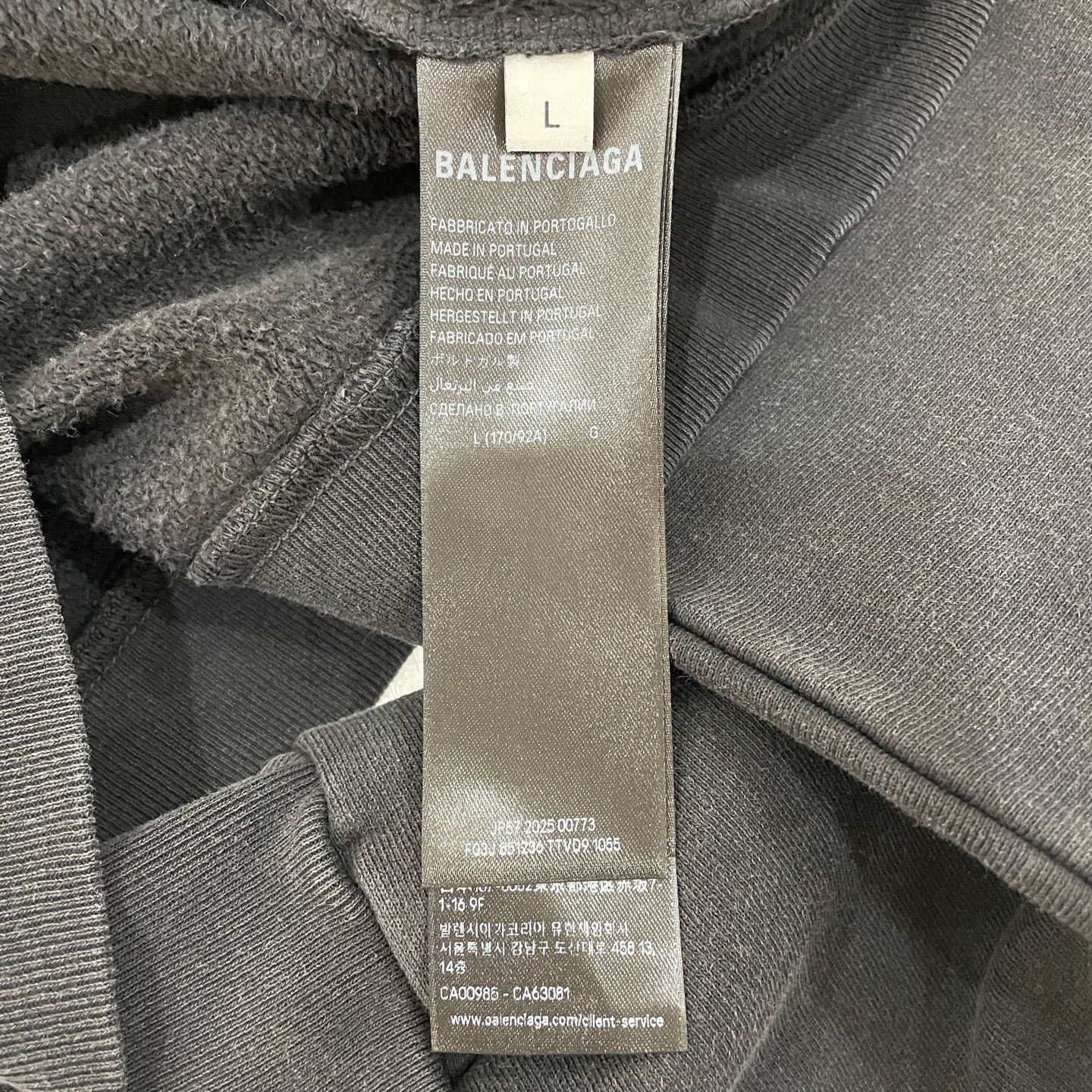 Balenciaga Balenciaga Logo Print Washed Zip Hoodie US L Size US L / EU 52-54 / 3 - 6 Thumbnail