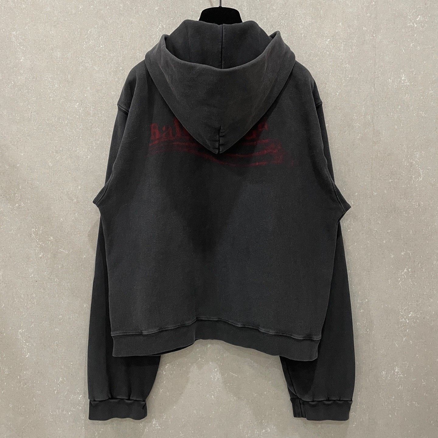 Balenciaga Balenciaga Logo Print Washed Zip Hoodie US L Size US L / EU 52-54 / 3 - 4 Thumbnail