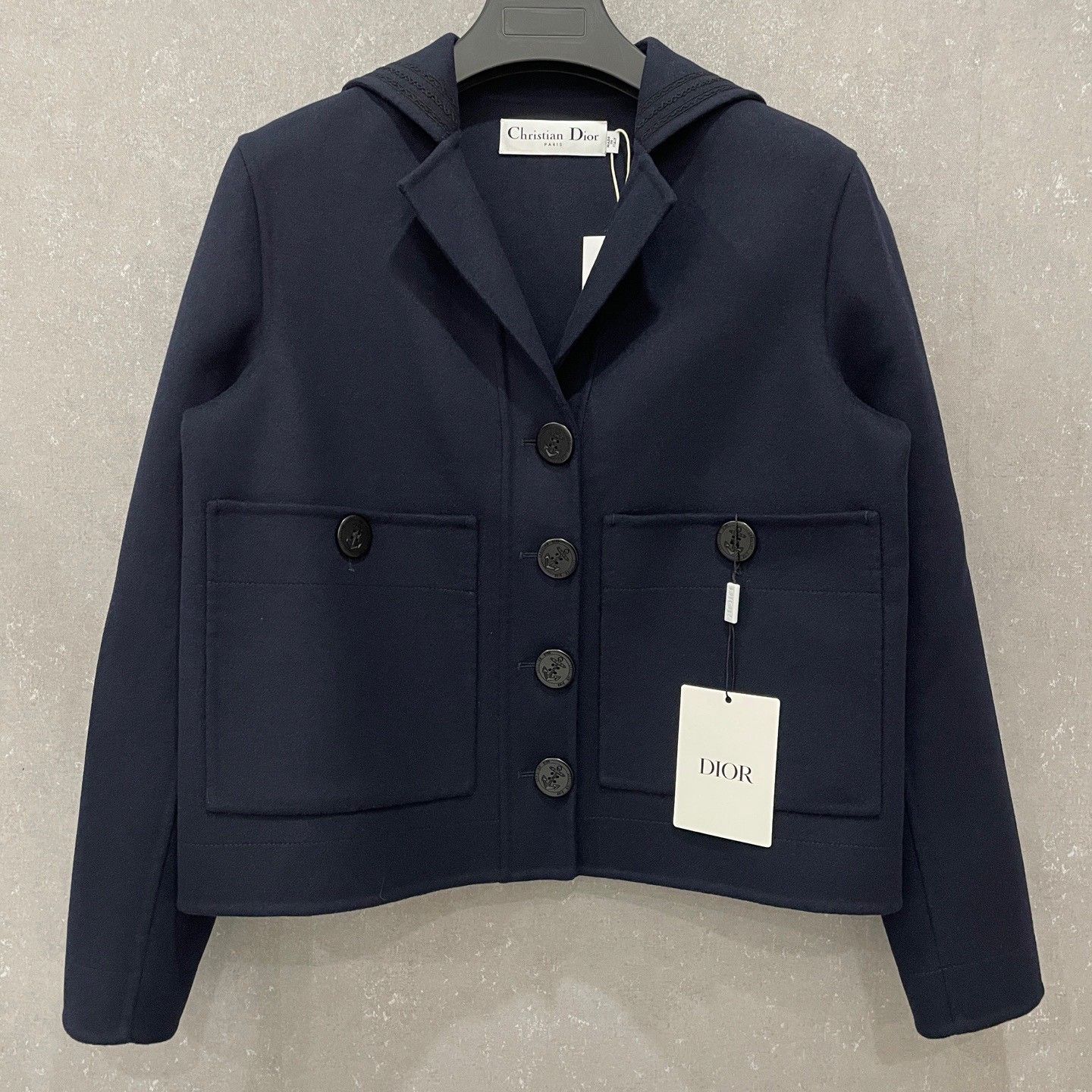 Dior Dior Embroidered Logo Sailor Collar Jacket 40 Size M / US 6-8 / IT 42-44 - 2 Thumbnail