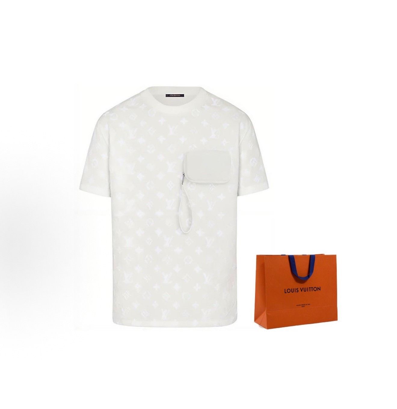 Louis Vuitton Louis Vuitton Monogram Flocked Pocket T-Shirt Size M Size US M / EU 48-50 / 2 - 2 Thumbnail