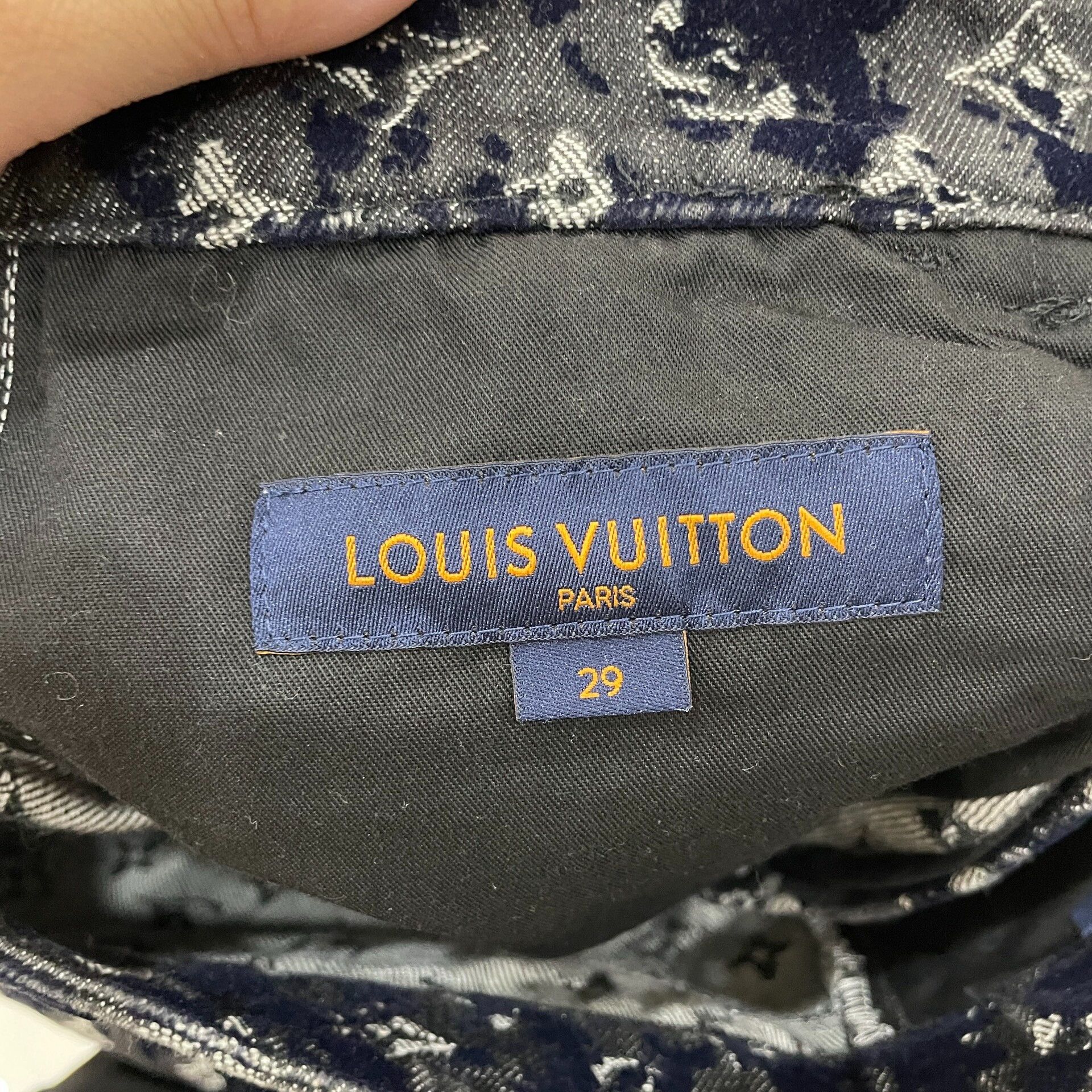 Louis Vuitton Louis Vuitton Monogram Flocked Denim Jeans 29 Size US 29 - 4 Thumbnail