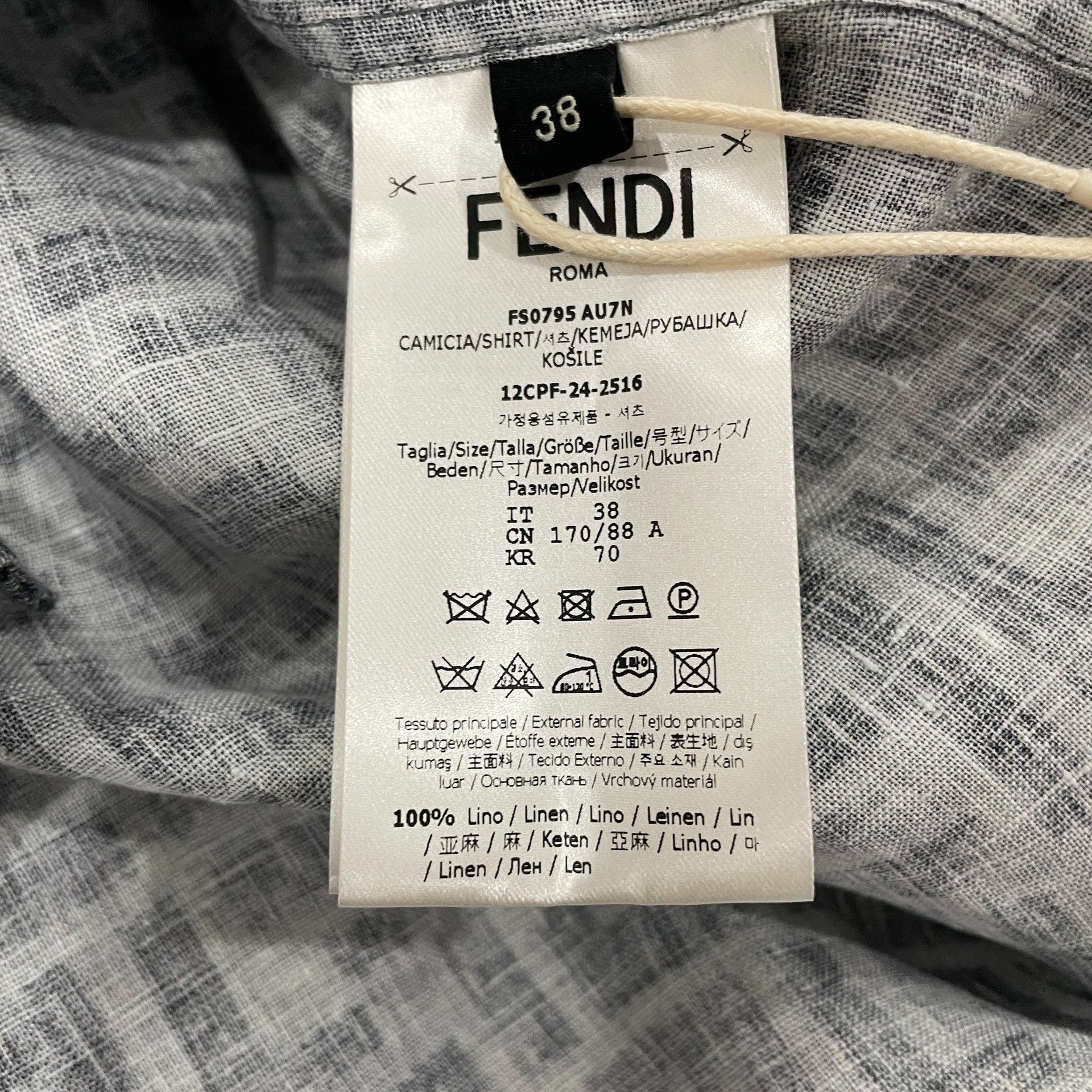 Fendi Fendi FF Monogram Linen Short Sleeve Shirt 38 Size US S / EU 44-46 / 1 - 6 Thumbnail