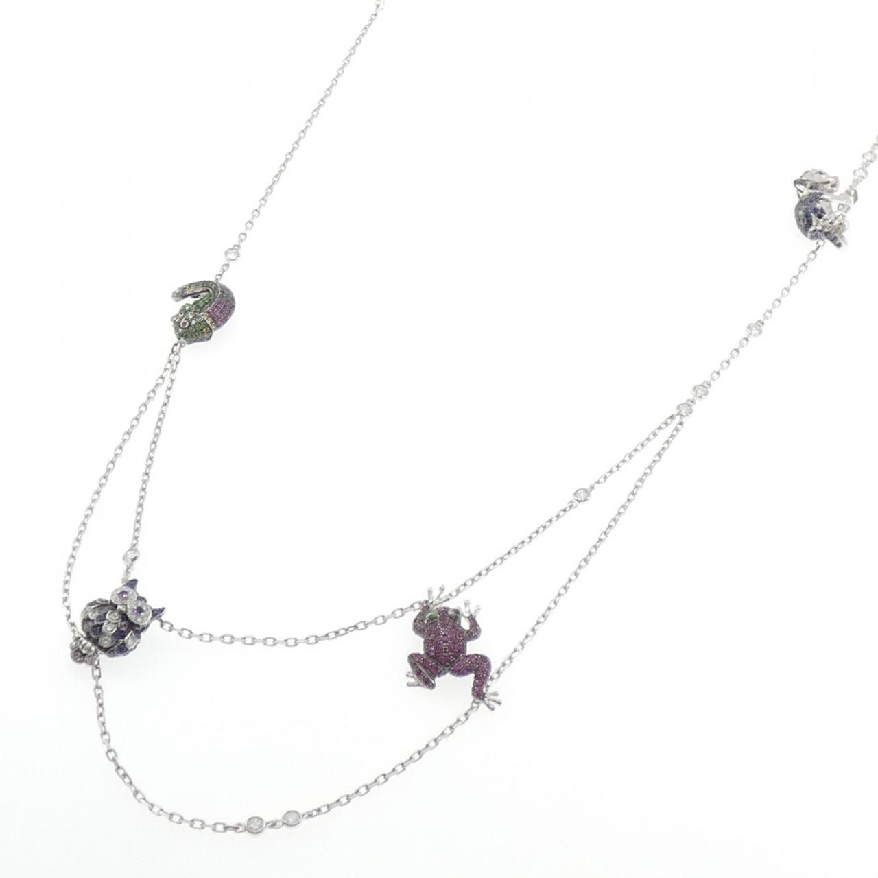 Other Boucheron Boucheron 18K White Gold Multi Gem Diamond Necklace Precious Metal Necklace DUTY FREE for USA Size ONE SIZE - 2 Thumbnail