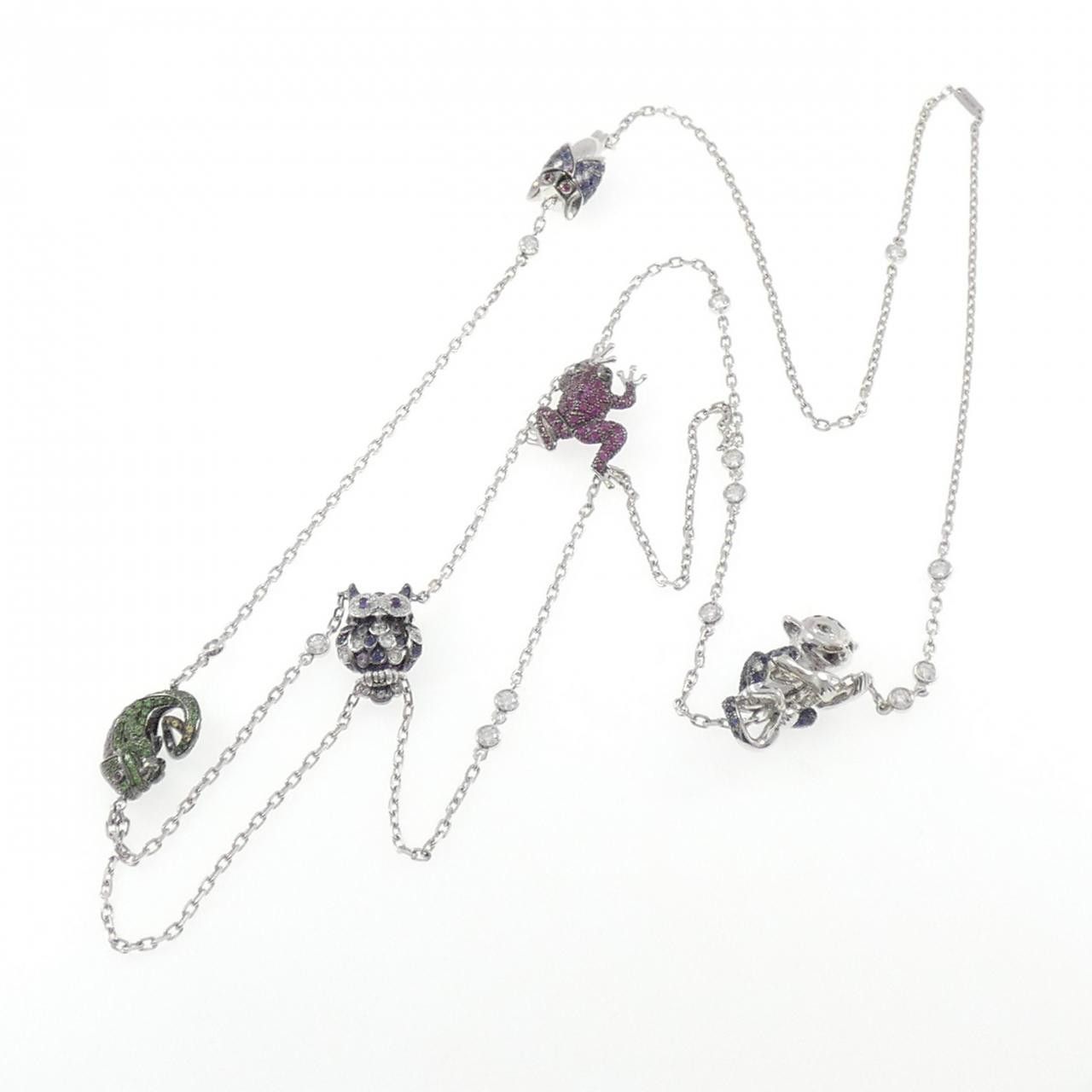 Other Boucheron Boucheron 18K White Gold Multi Gem Diamond Necklace Precious Metal Necklace DUTY FREE for USA Size ONE SIZE - 9 Thumbnail
