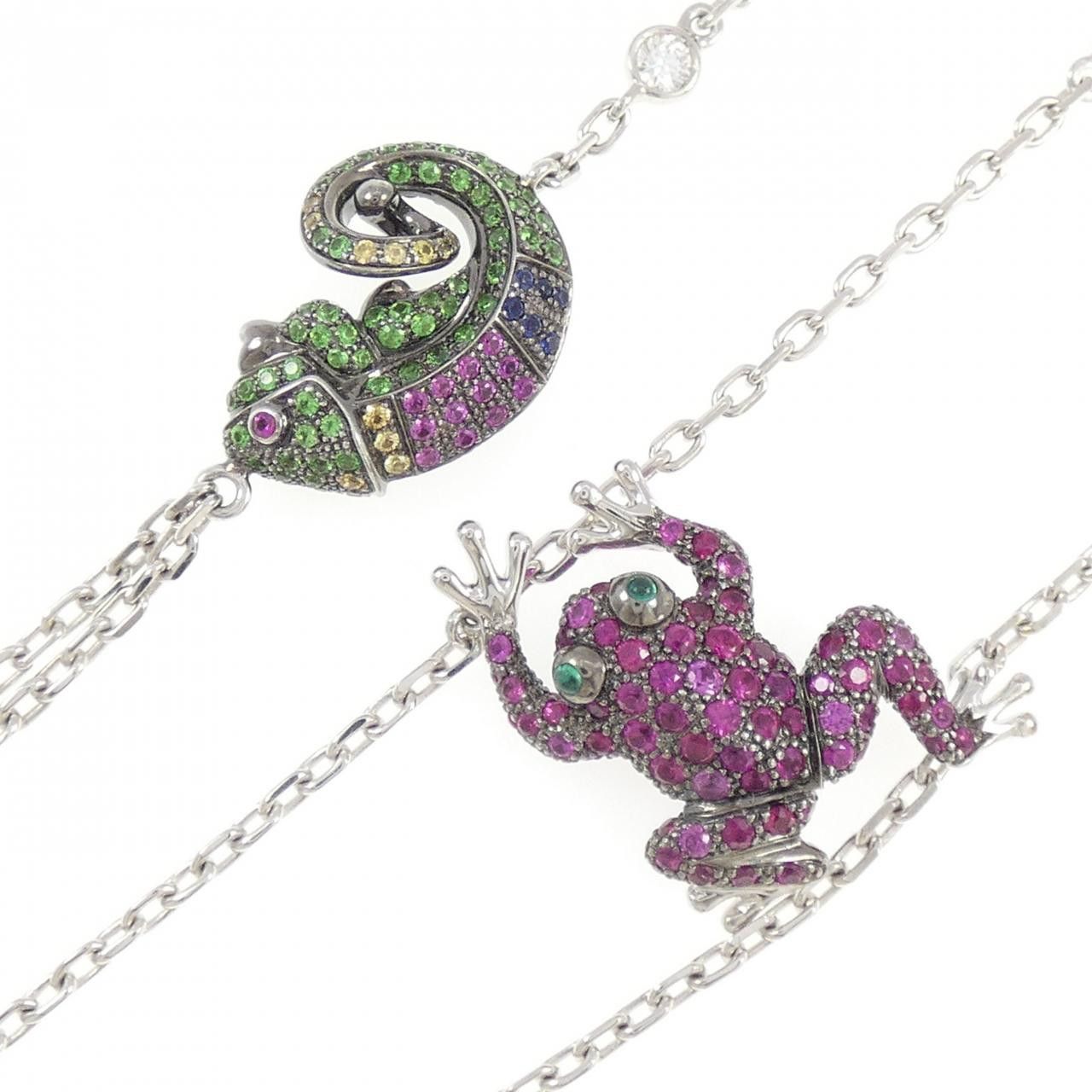 Other Boucheron Boucheron 18K White Gold Multi Gem Diamond Necklace Precious Metal Necklace DUTY FREE for USA Size ONE SIZE - 4 Thumbnail