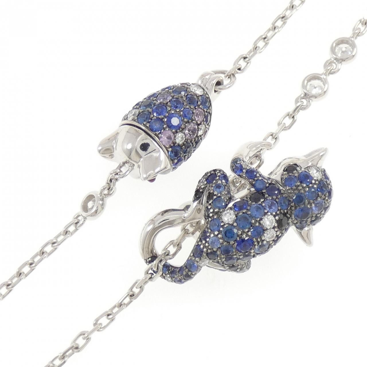 Other Boucheron Boucheron 18K White Gold Multi Gem Diamond Necklace Precious Metal Necklace DUTY FREE for USA Size ONE SIZE - 8 Thumbnail