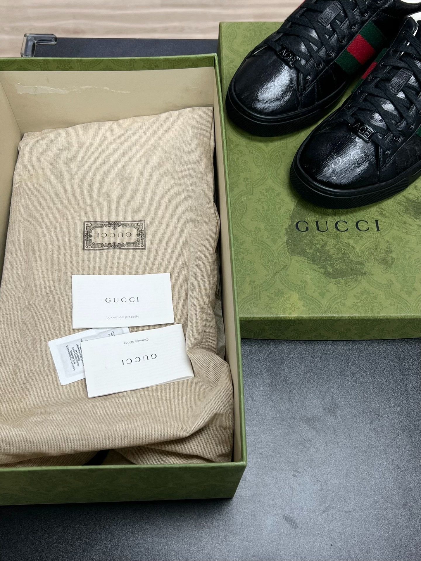 Gucci Gucci Canvas Black Lowtop Sneakers 9.5 Men Size US 9.5 / EU 42-43 - 9 Thumbnail