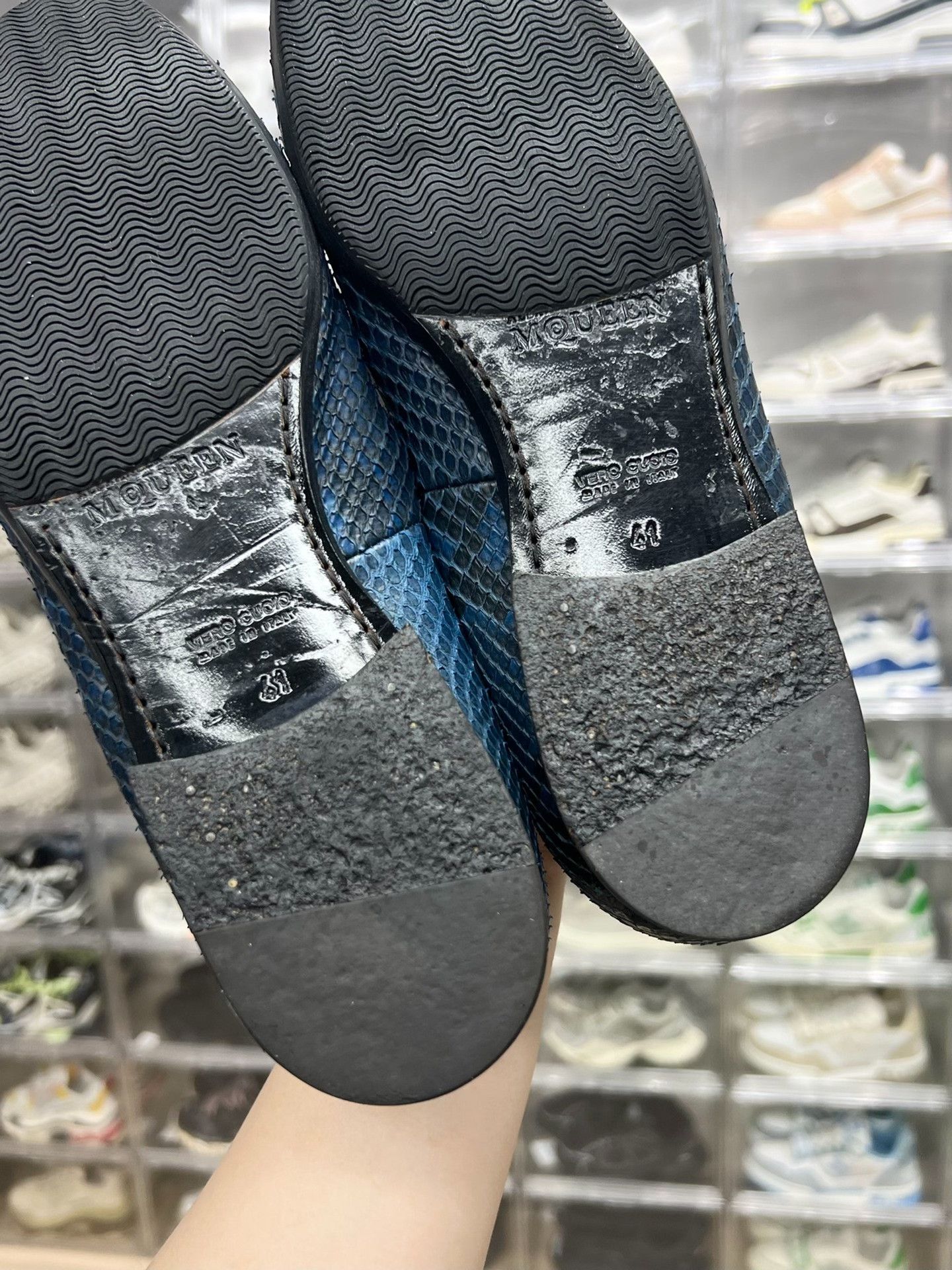 Alexander McQueen Alexander McQueen Blue Slip Ons 8 Men Size US 8 / EU 41 - 9 Thumbnail