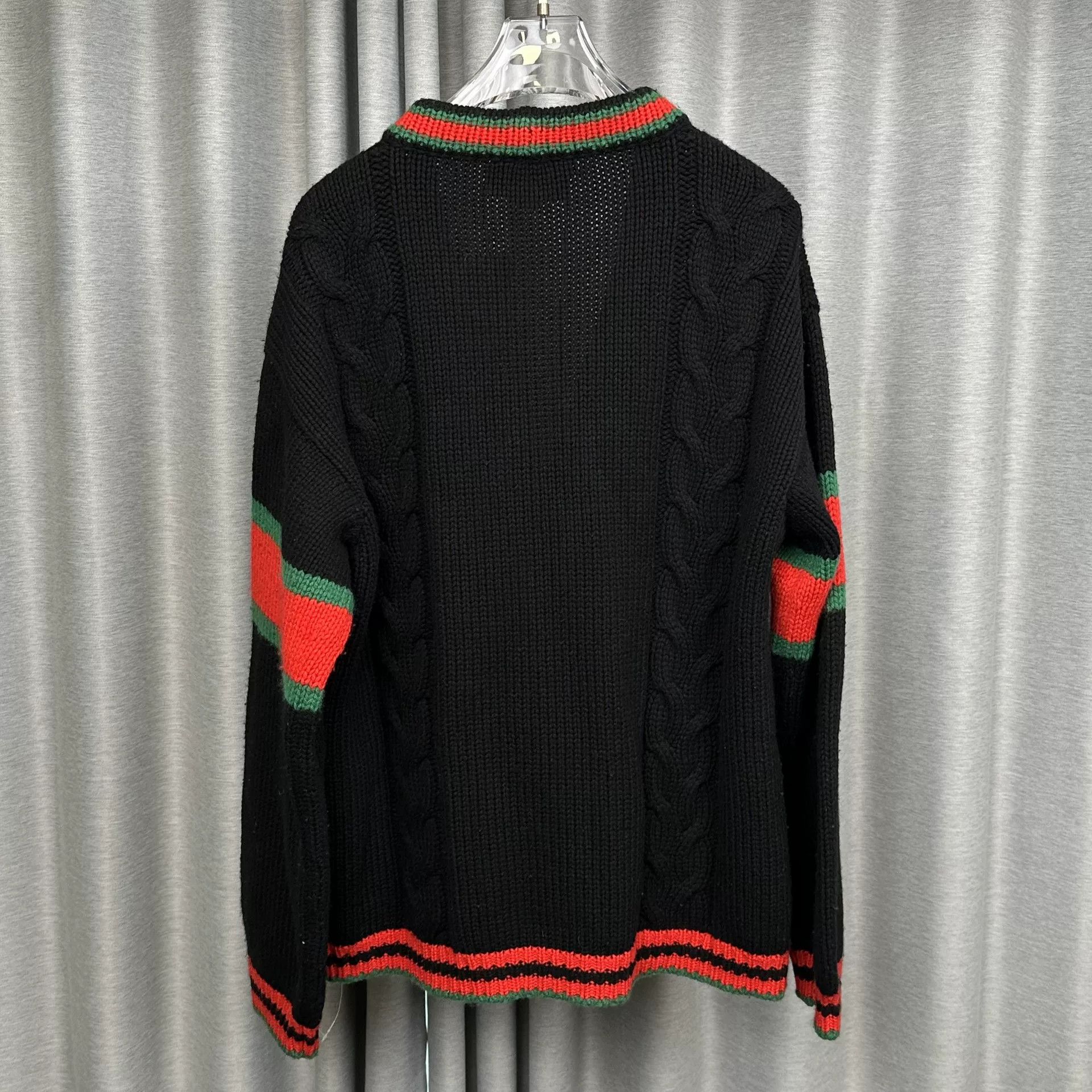 Gucci Gucci Web Stripe Cable Knit Cardigan XL Size US XL / EU 56 / 4 - 4 Thumbnail