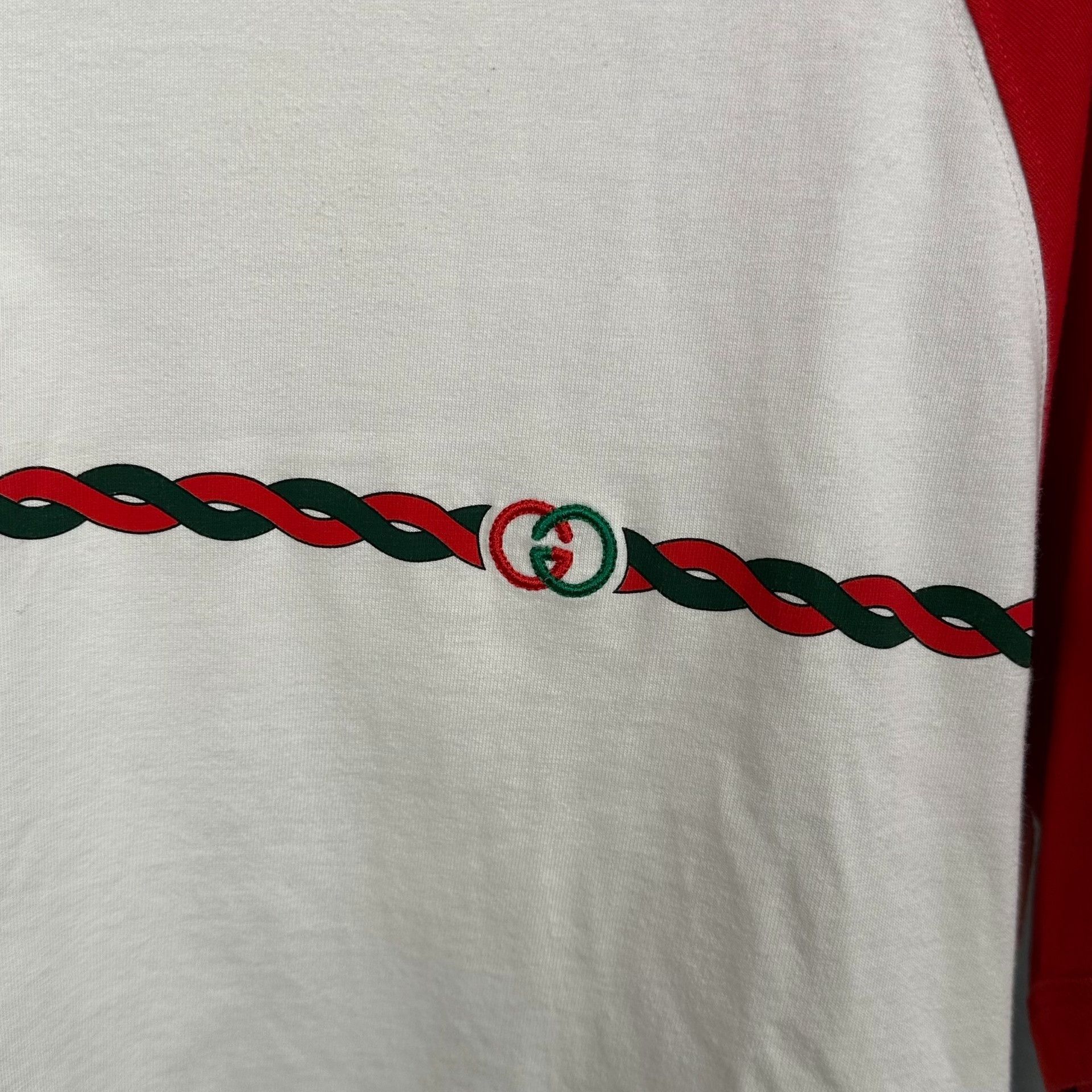 Gucci Gucci Chain Print Logo T-Shirt Size L Size US L / EU 52-54 / 3 - 4 Thumbnail