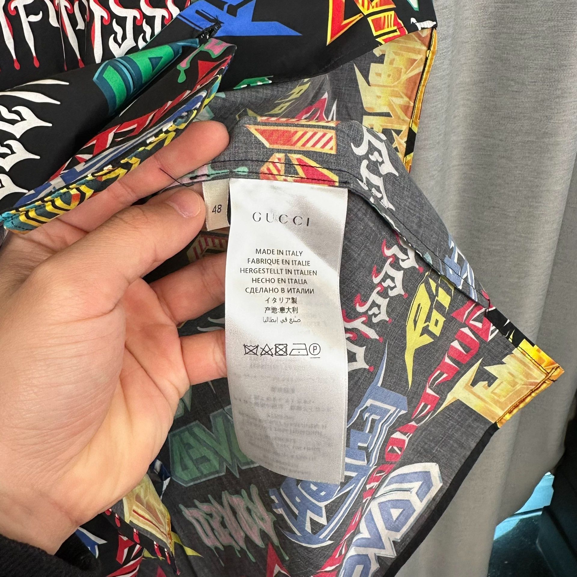 Gucci Gucci Logo Print Short Sleeve Shirt EU 48 Size US M / EU 48-50 / 2 - 5 Thumbnail