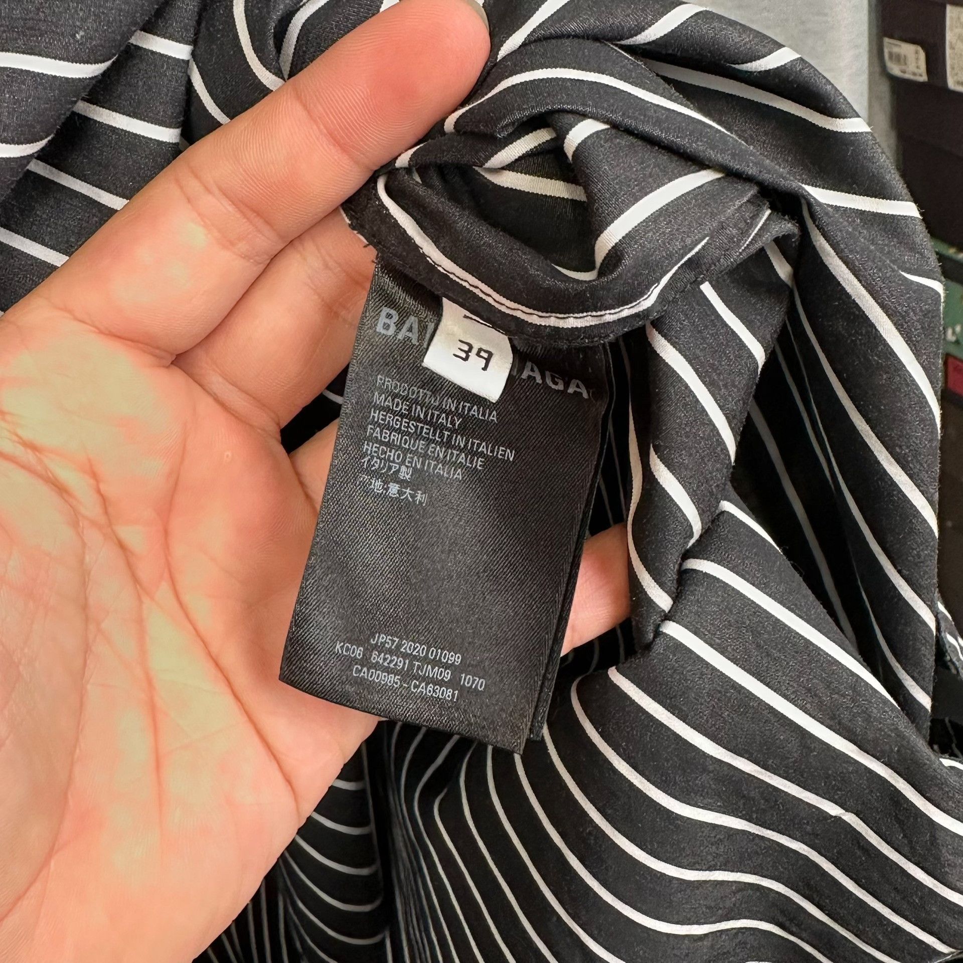 Balenciaga Balenciaga Logo Striped Shirt Size 39 Size US M / EU 48-50 / 2 - 6 Thumbnail