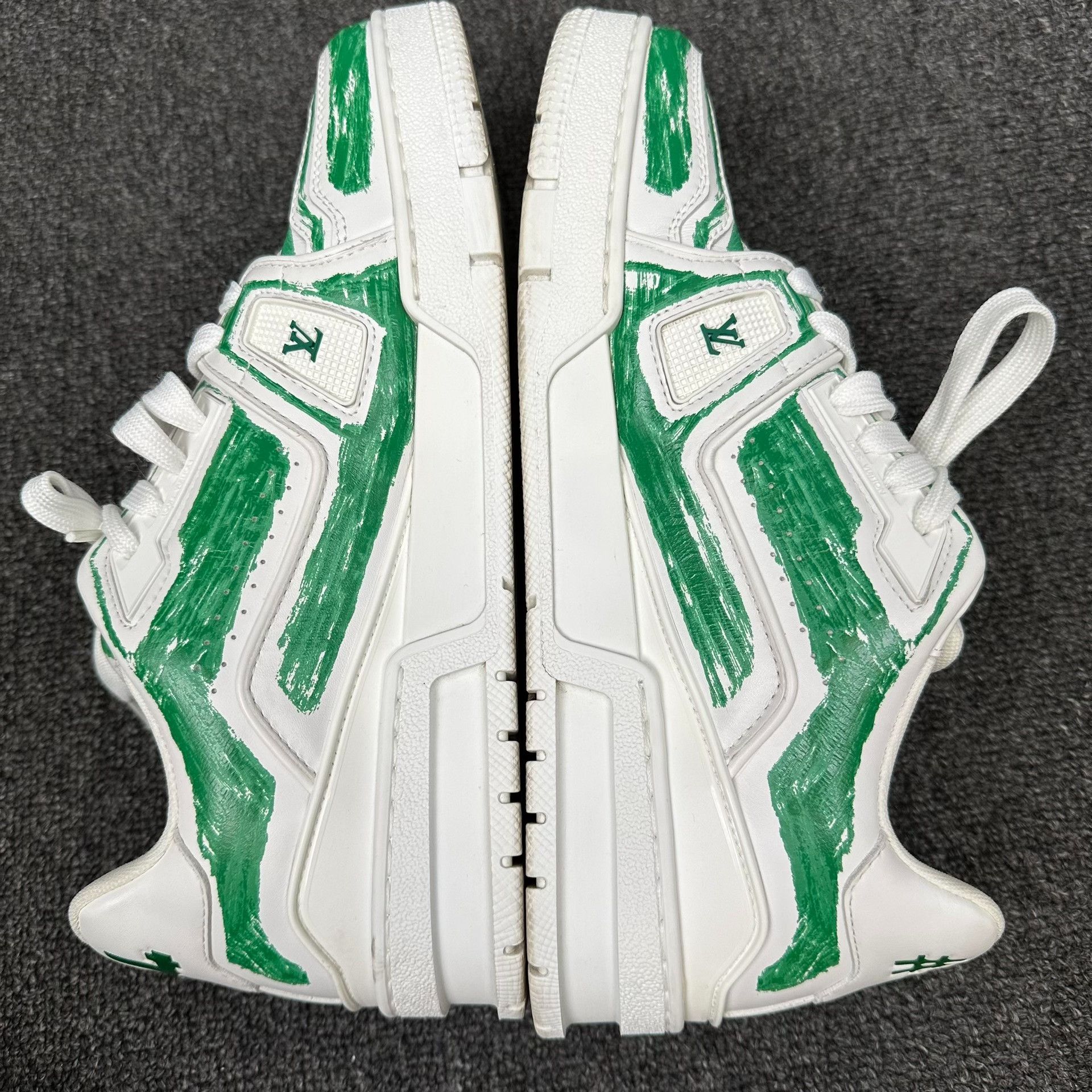 Louis Vuitton Louis Vuitton Green Brushstroke Trainer Sneakers 6.5 Size US 7.5 / EU 40-41 - 5 Thumbnail