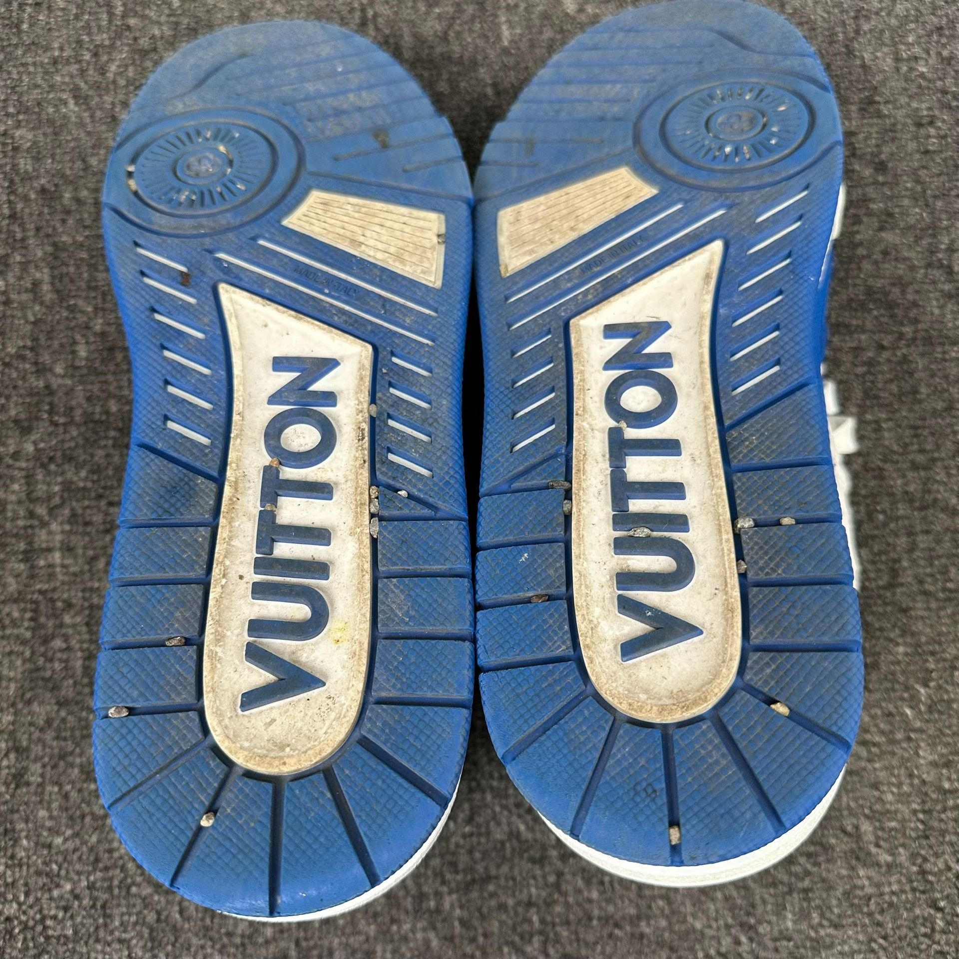 Louis Vuitton Louis Vuitton Blue Monogram Leather LV Trainer Sneakers 6.5 Size US 6.5 / EU 39-40 - 6 Thumbnail