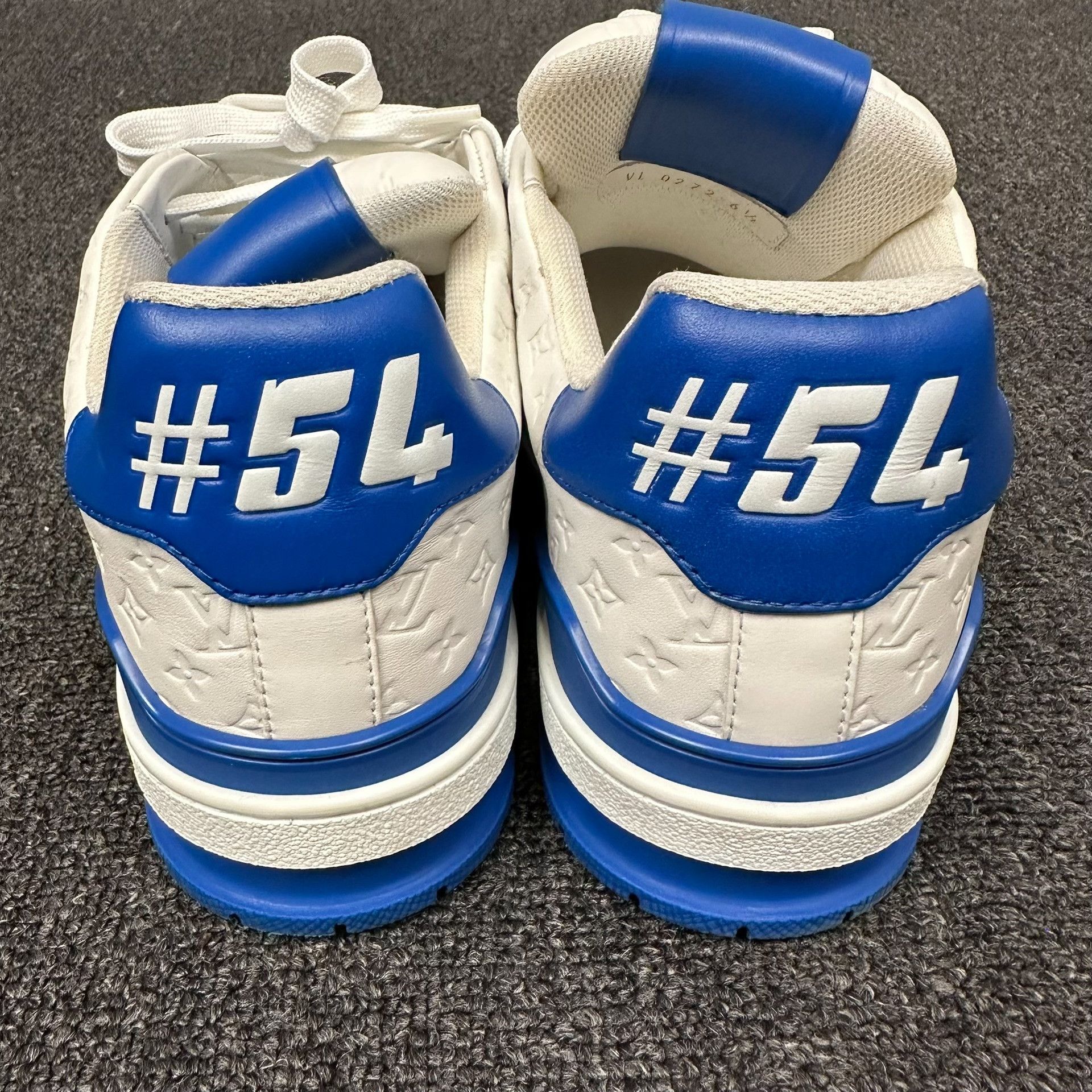 Louis Vuitton Louis Vuitton Blue Monogram Leather LV Trainer Sneakers 6.5 Size US 6.5 / EU 39-40 - 3 Thumbnail