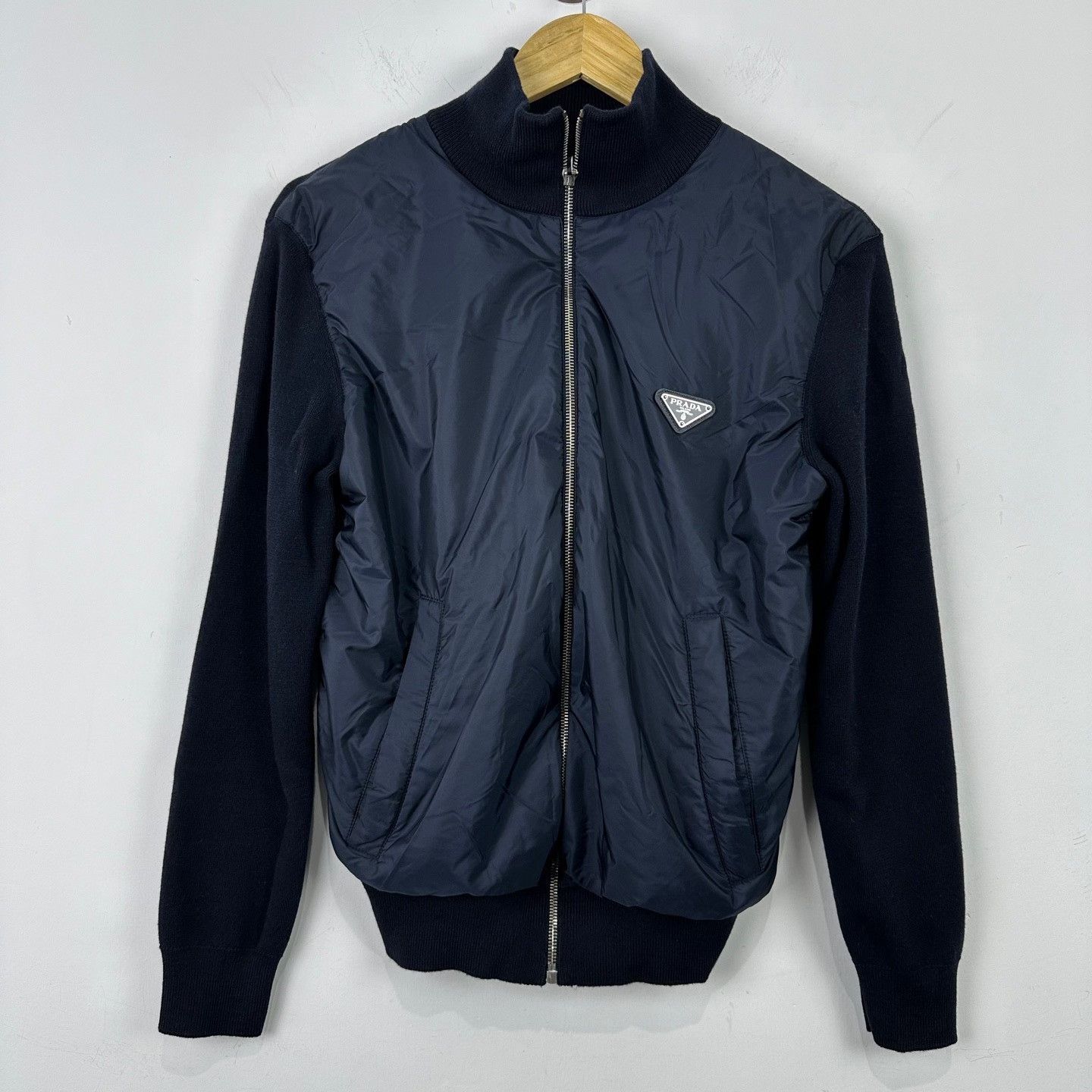 Prada Prada Triangle Logo Wool Mixed Jacket Size 48 Size US M / EU 48-50 / 2 - 2 Thumbnail