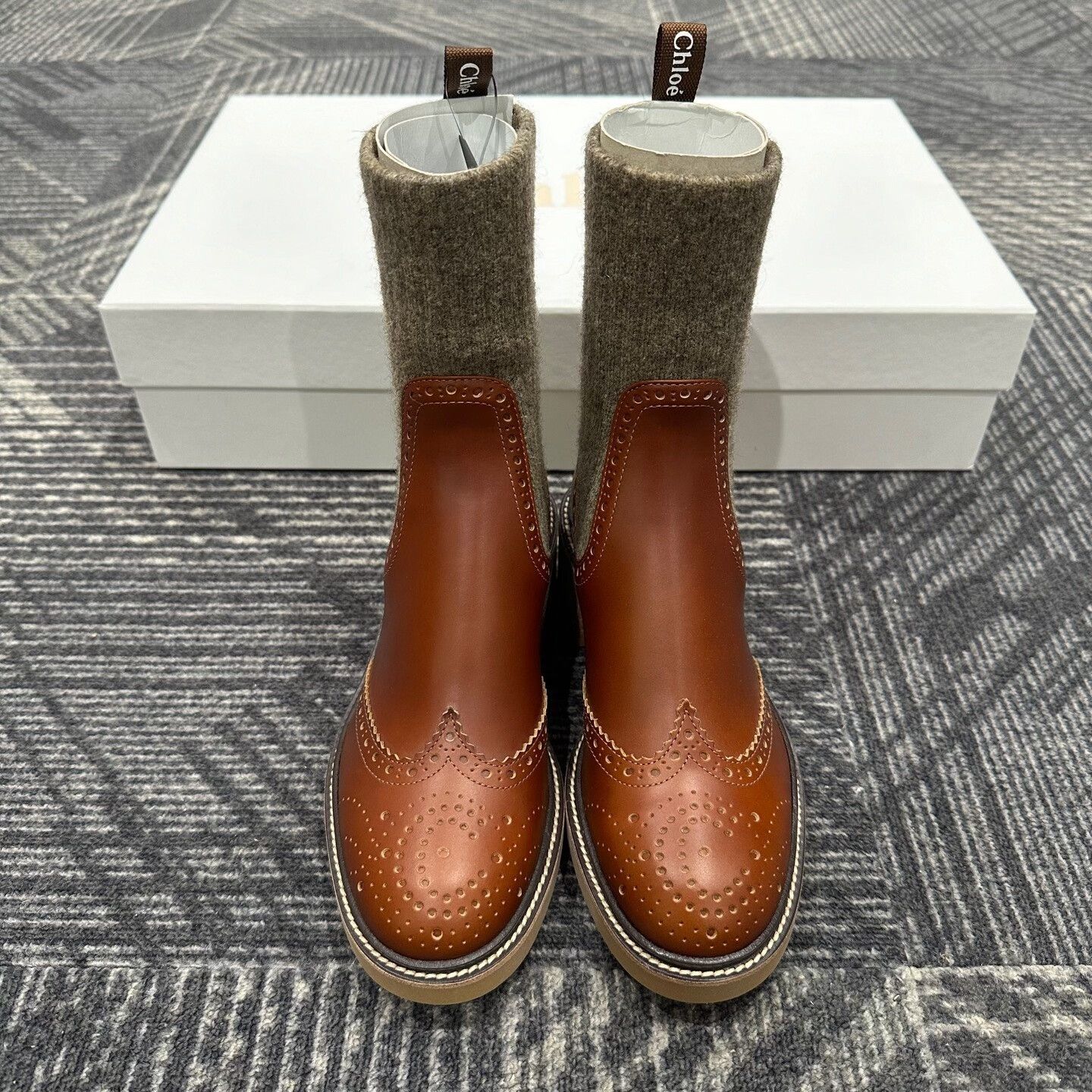 Chloe Chloe Leather Brogue Sock Boots Size 35 Size US 5 / IT 35 - 3 Thumbnail