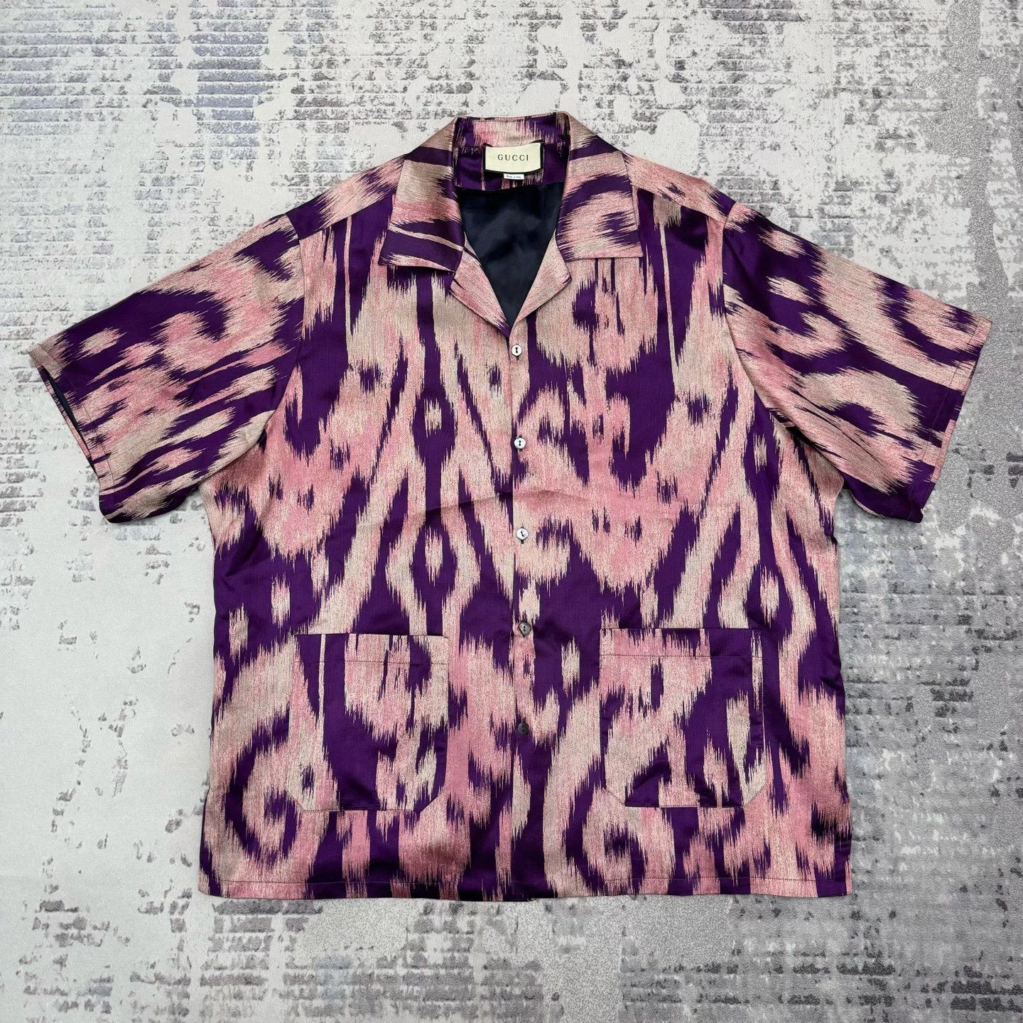 Gucci Gucci Silk Blend Ikat Short Sleeve Shirt EU 46 Size US S / EU 44-46 / 1 - 2 Thumbnail