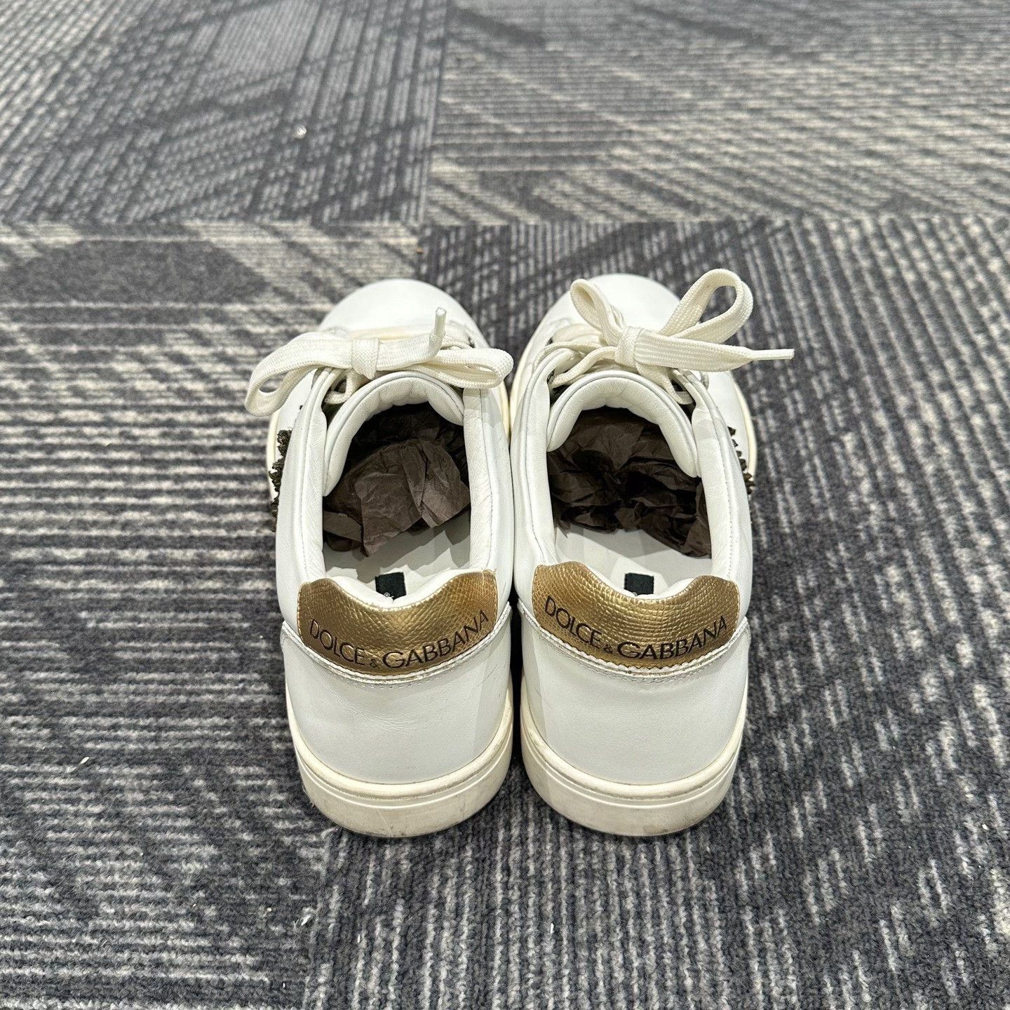 Dolce & Gabbana Dolce & Gabbana Heart Patch White Sneakers EU 40 Size US 7 / EU 40 - 4 Thumbnail