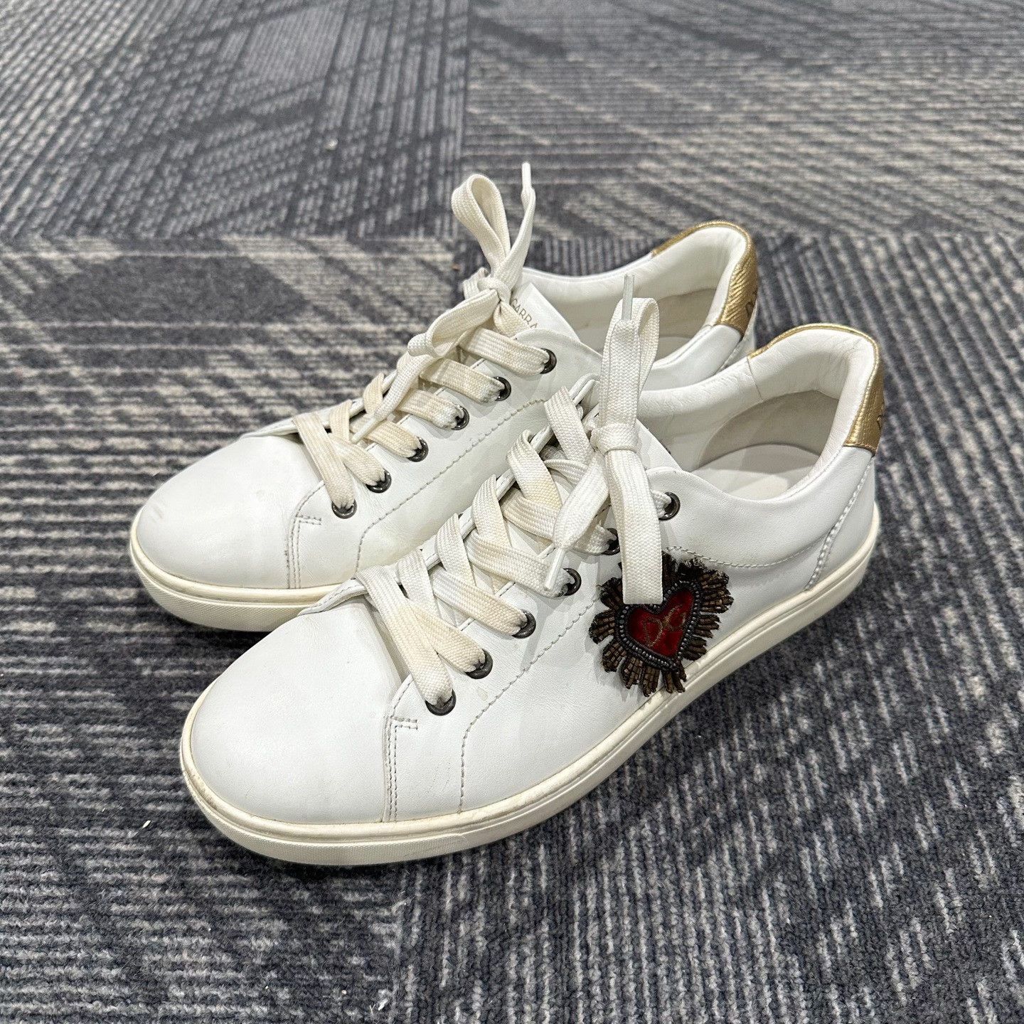 Dolce & Gabbana Dolce & Gabbana Heart Patch White Sneakers EU 40 Size US 7 / EU 40 - 2 Thumbnail