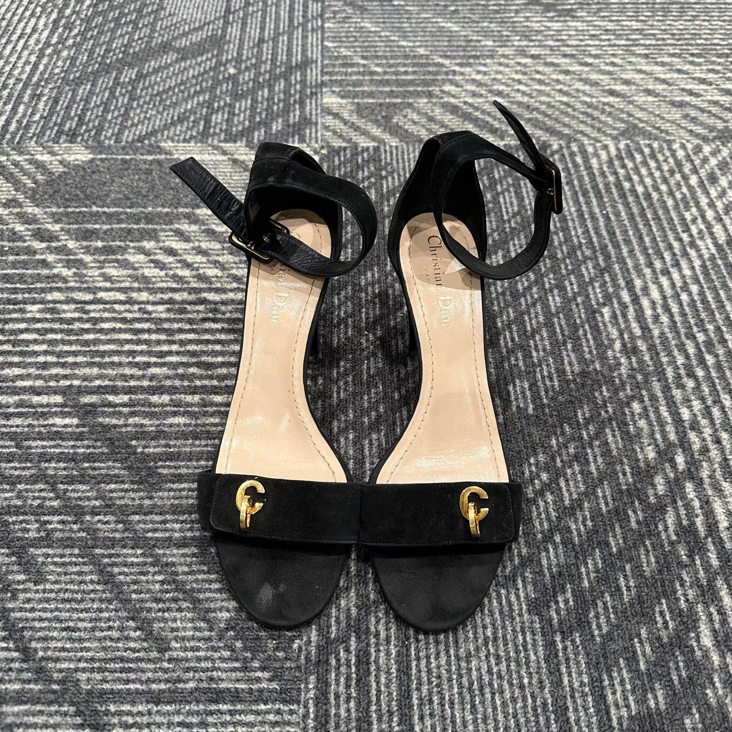 Dior Dior Black Velvet CD Logo Heels 39 Size US 9 / IT 39 - 3 Thumbnail