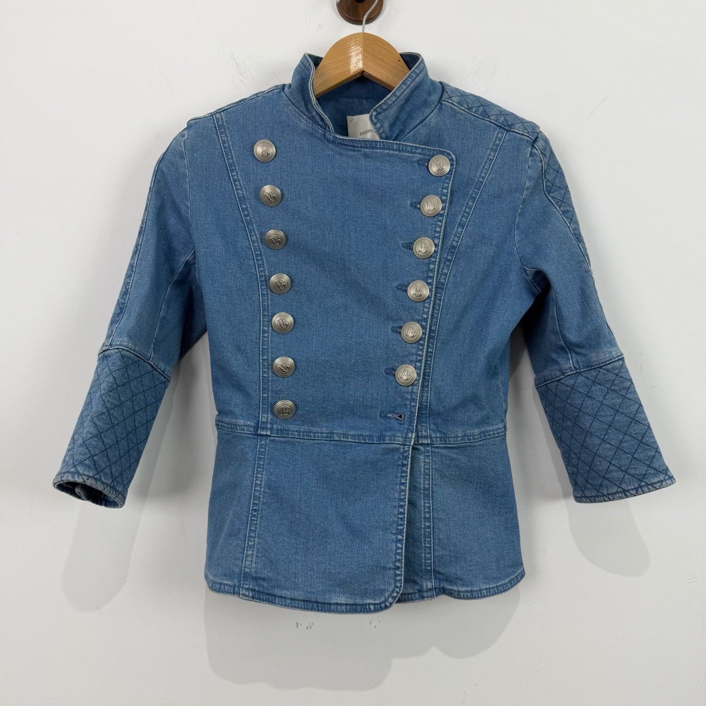 Balmain Pierre Balmain Quilted Denim Jacket 36 Size XS / US 0-2 / IT 36-38 - 2 Thumbnail