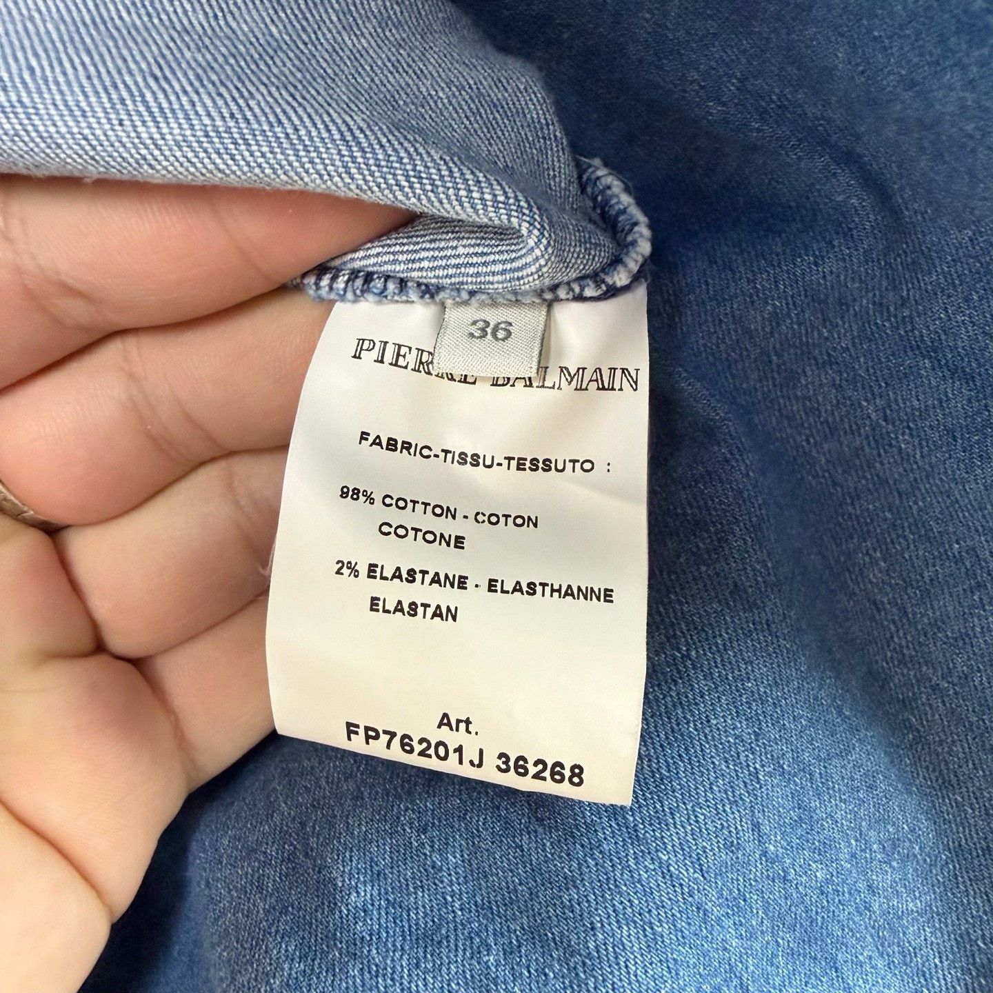 Balmain Pierre Balmain Quilted Denim Jacket 36 Size XS / US 0-2 / IT 36-38 - 6 Thumbnail